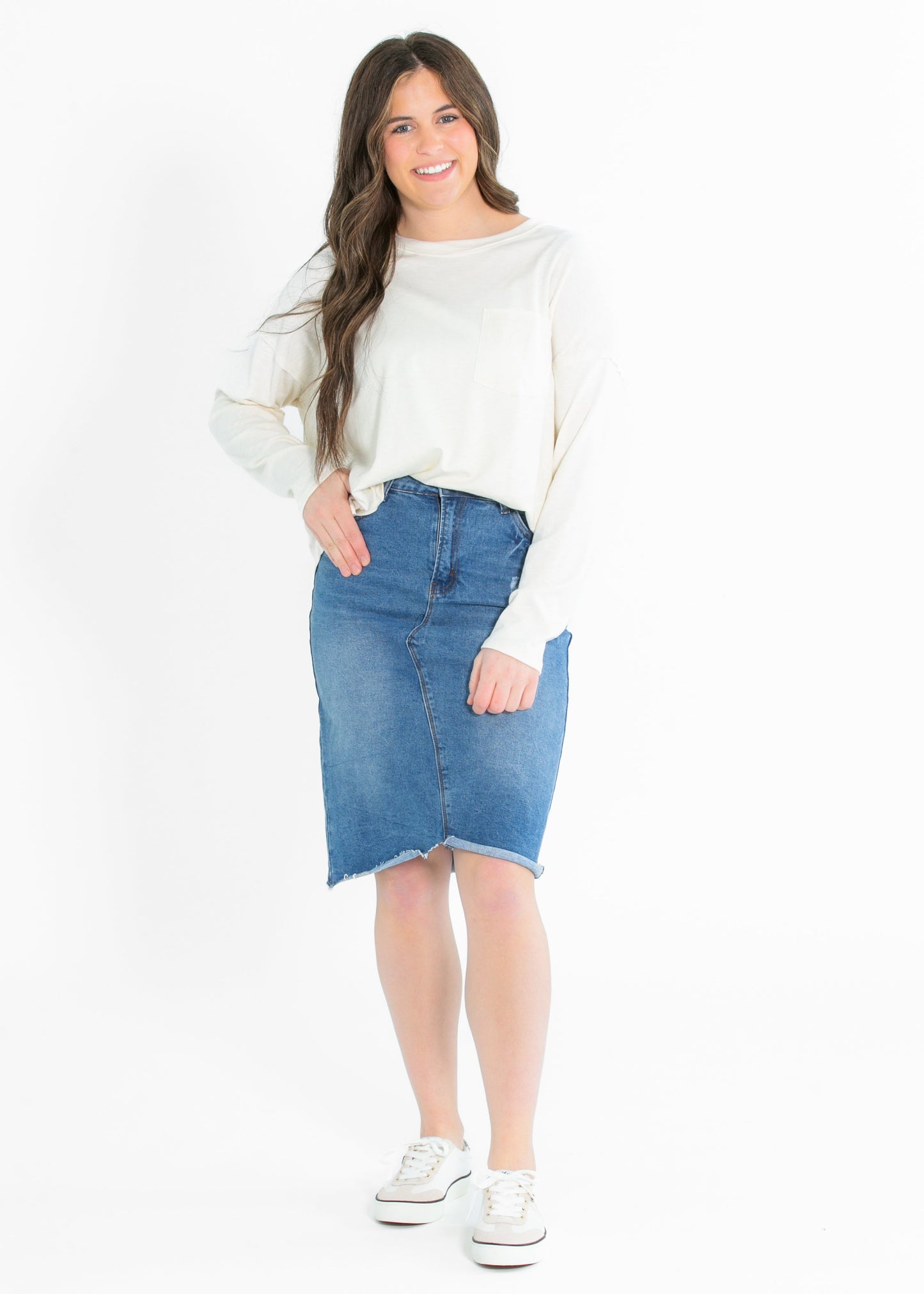 Long Sleeve Crewneck Pocket Tee - FINAL SALE
