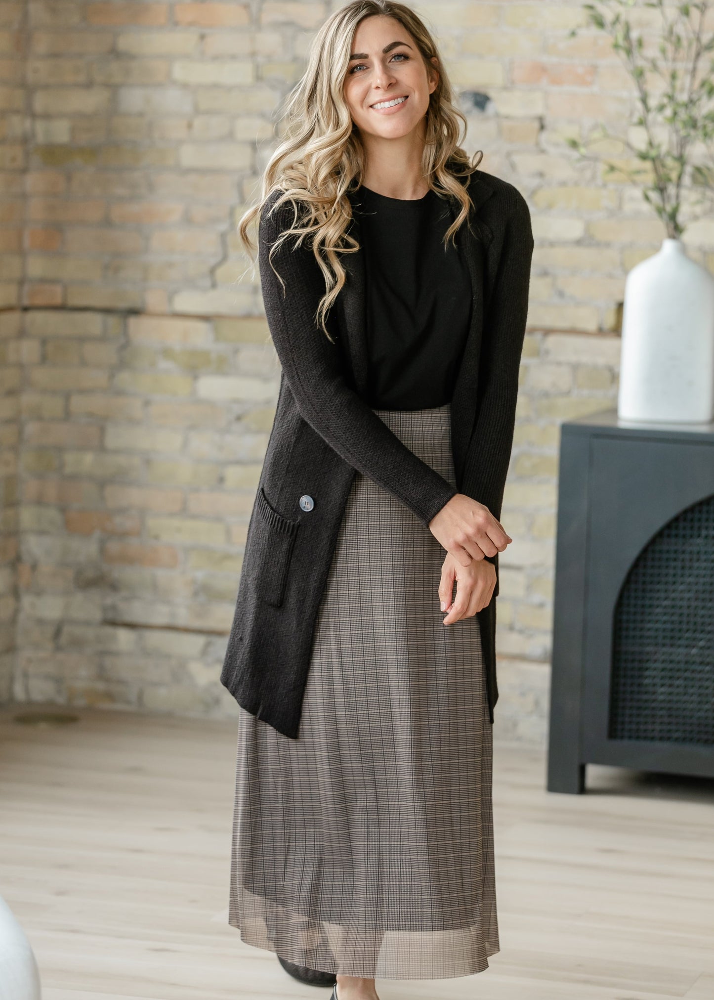 Long Sleeve Notched Collar Sweater Jacket