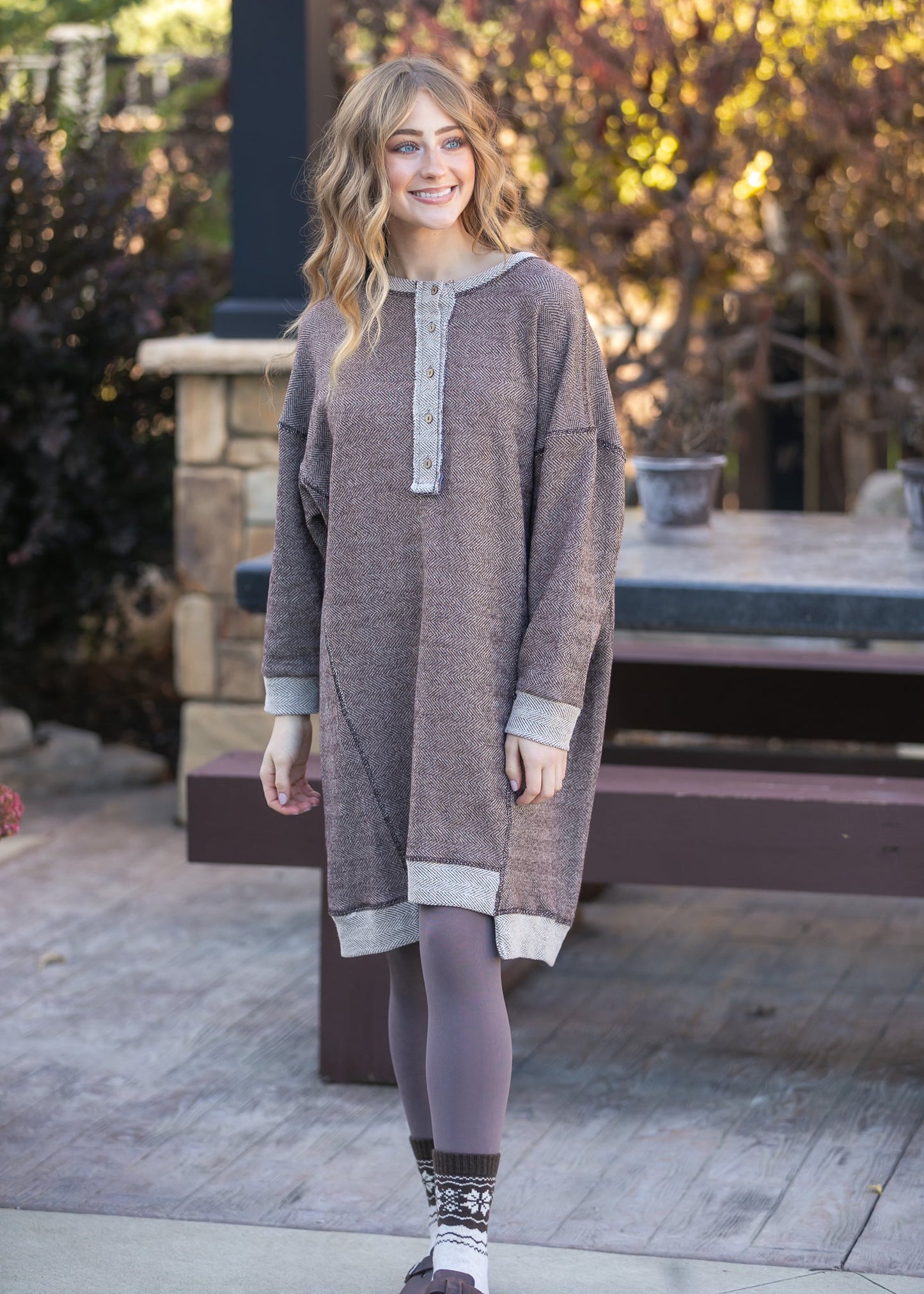 Long Sleeve Seam Detail Midi Dress - FINAL SALE
