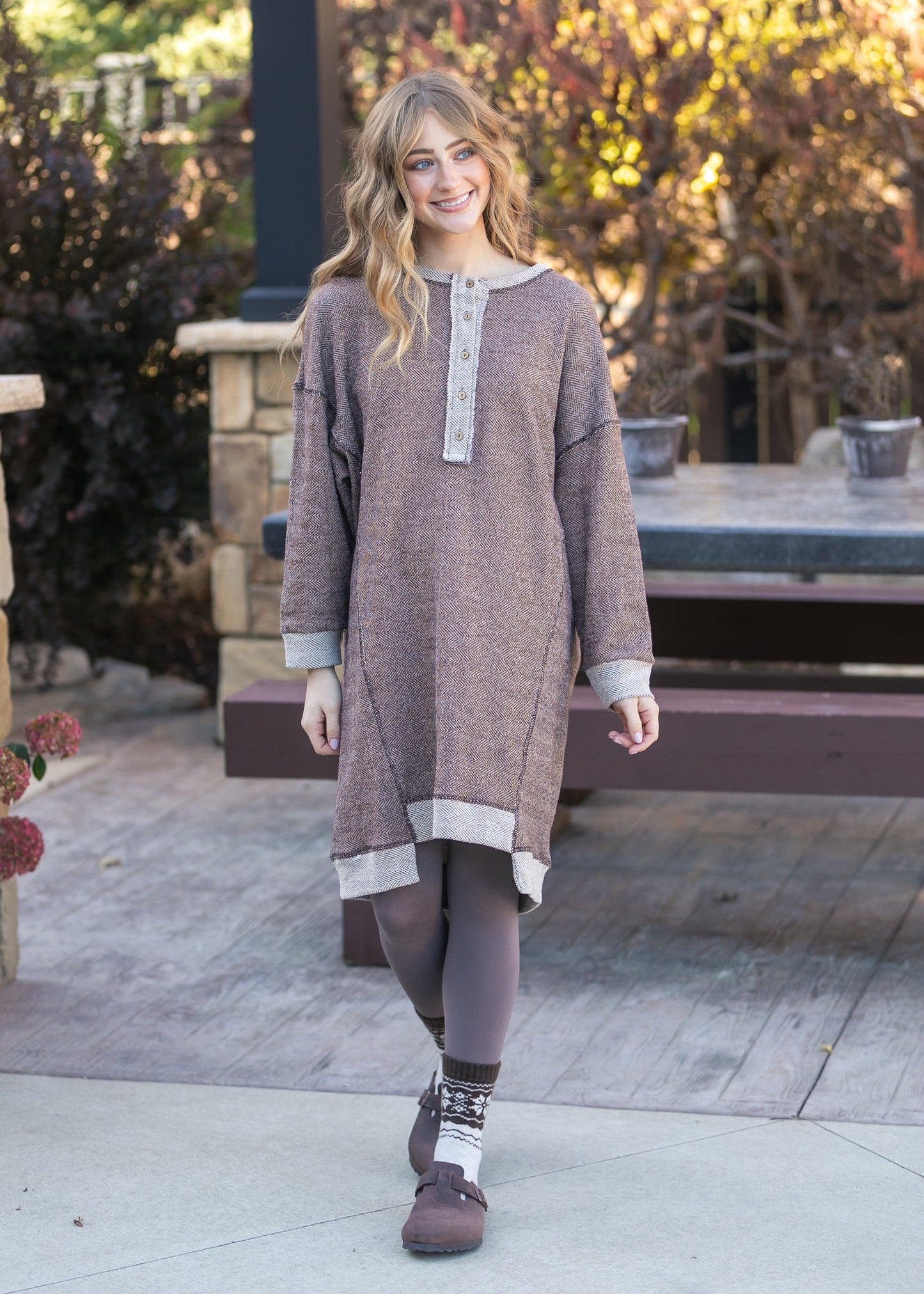 Long Sleeve Seam Detail Midi Dress - FINAL SALE
