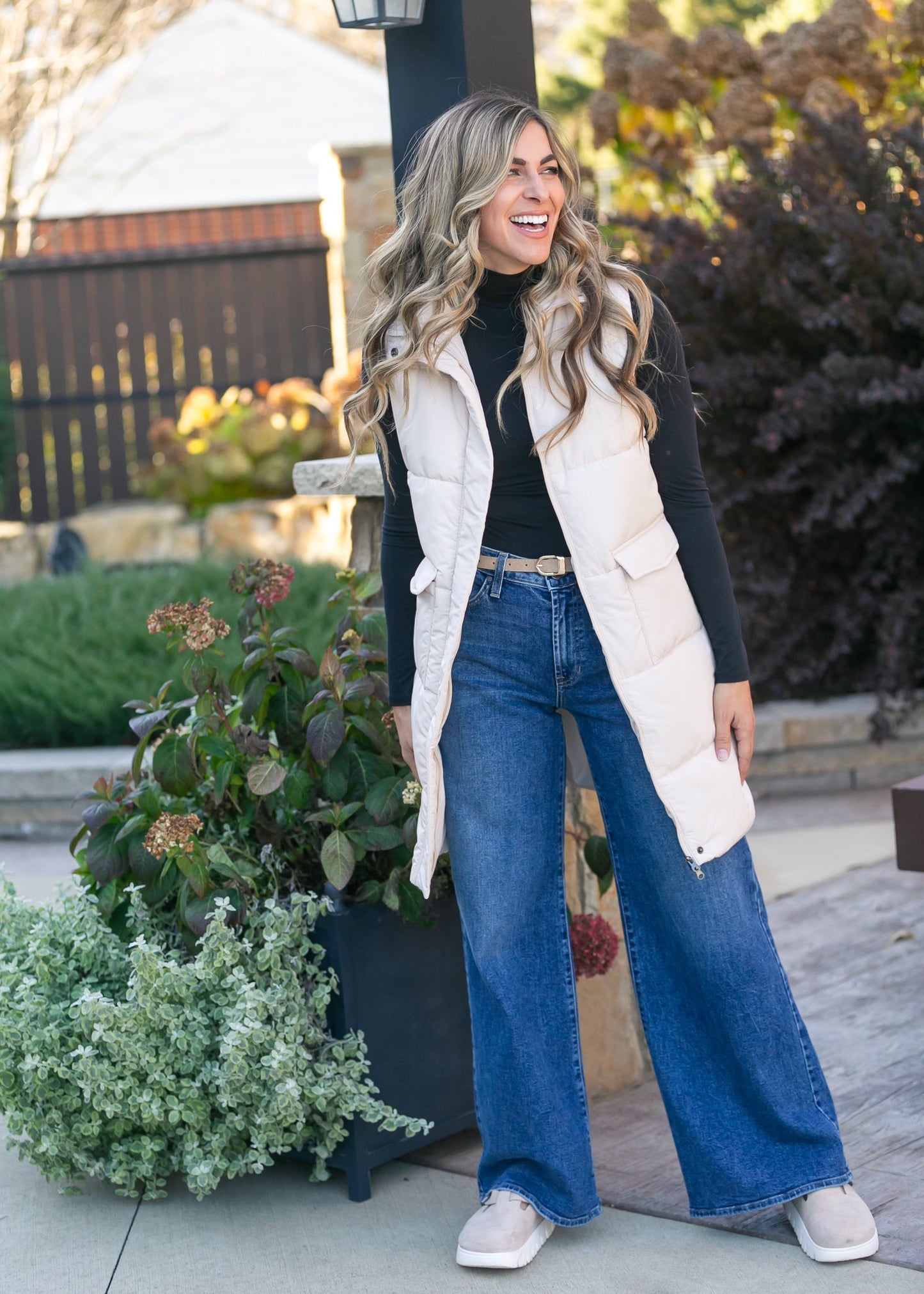 Long Zip Up Puffer Vest
