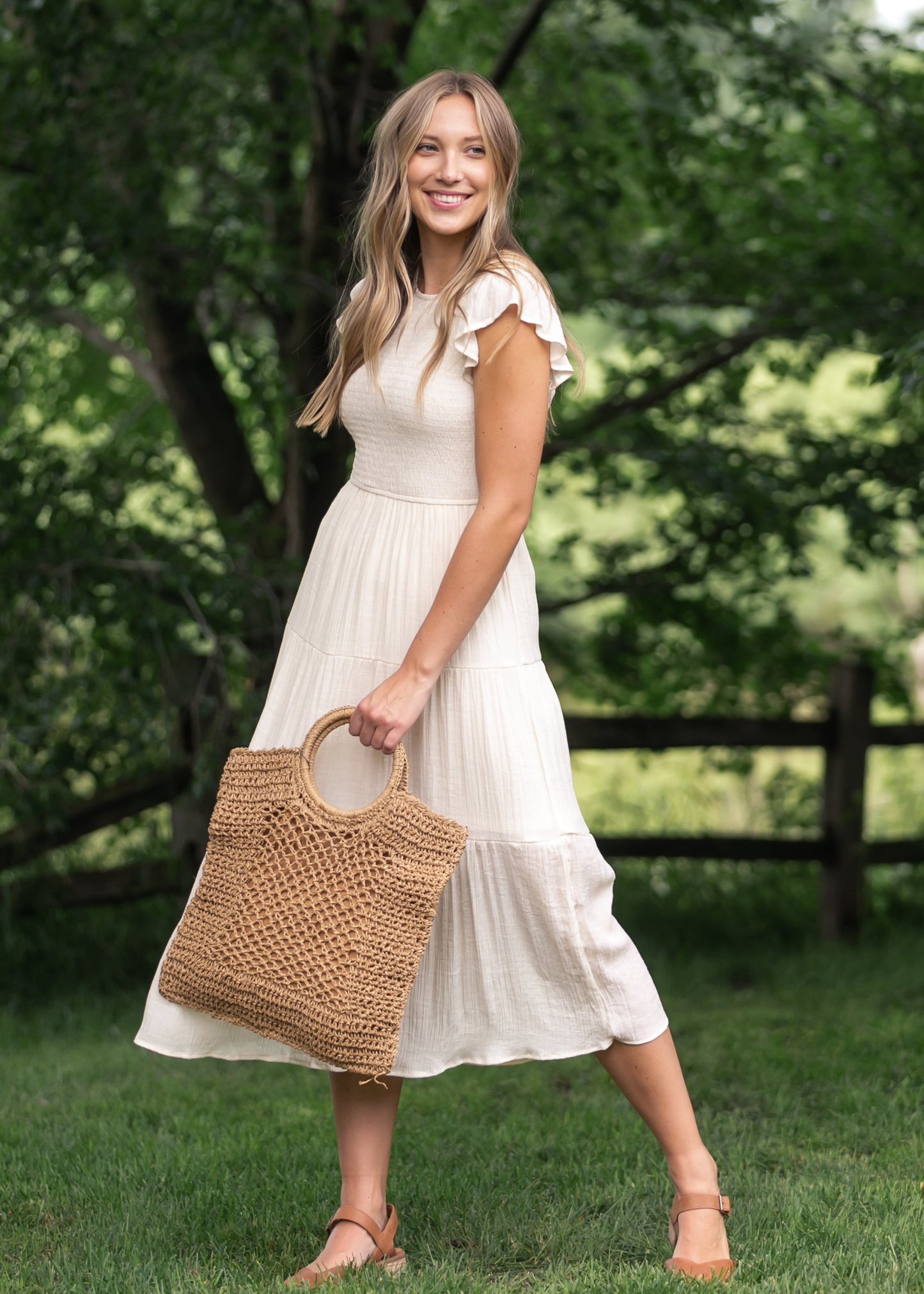 Lorelai Smocked Tiered Midi Dress - FINAL SALE