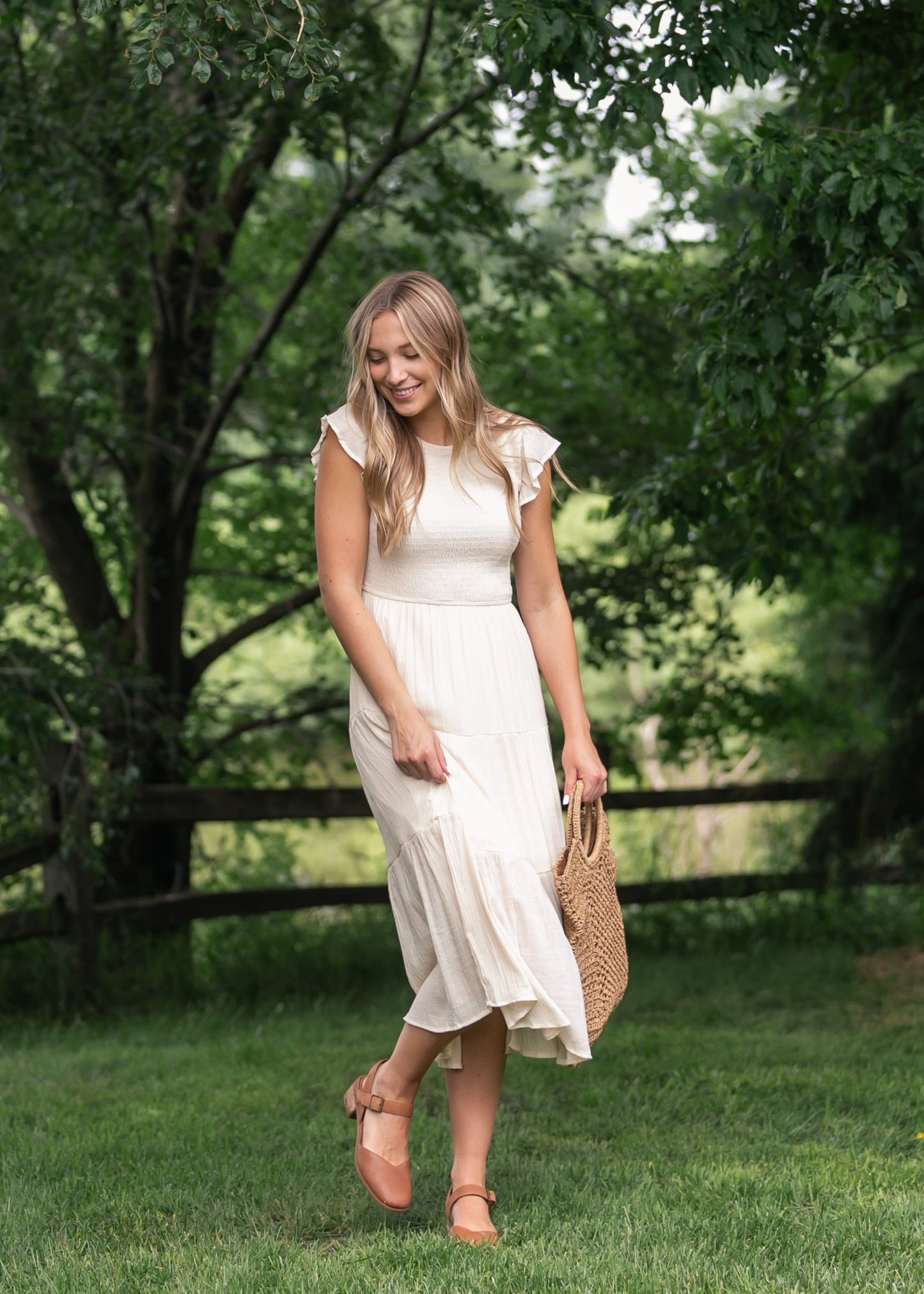 Lorelai Smocked Tiered Midi Dress - FINAL SALE