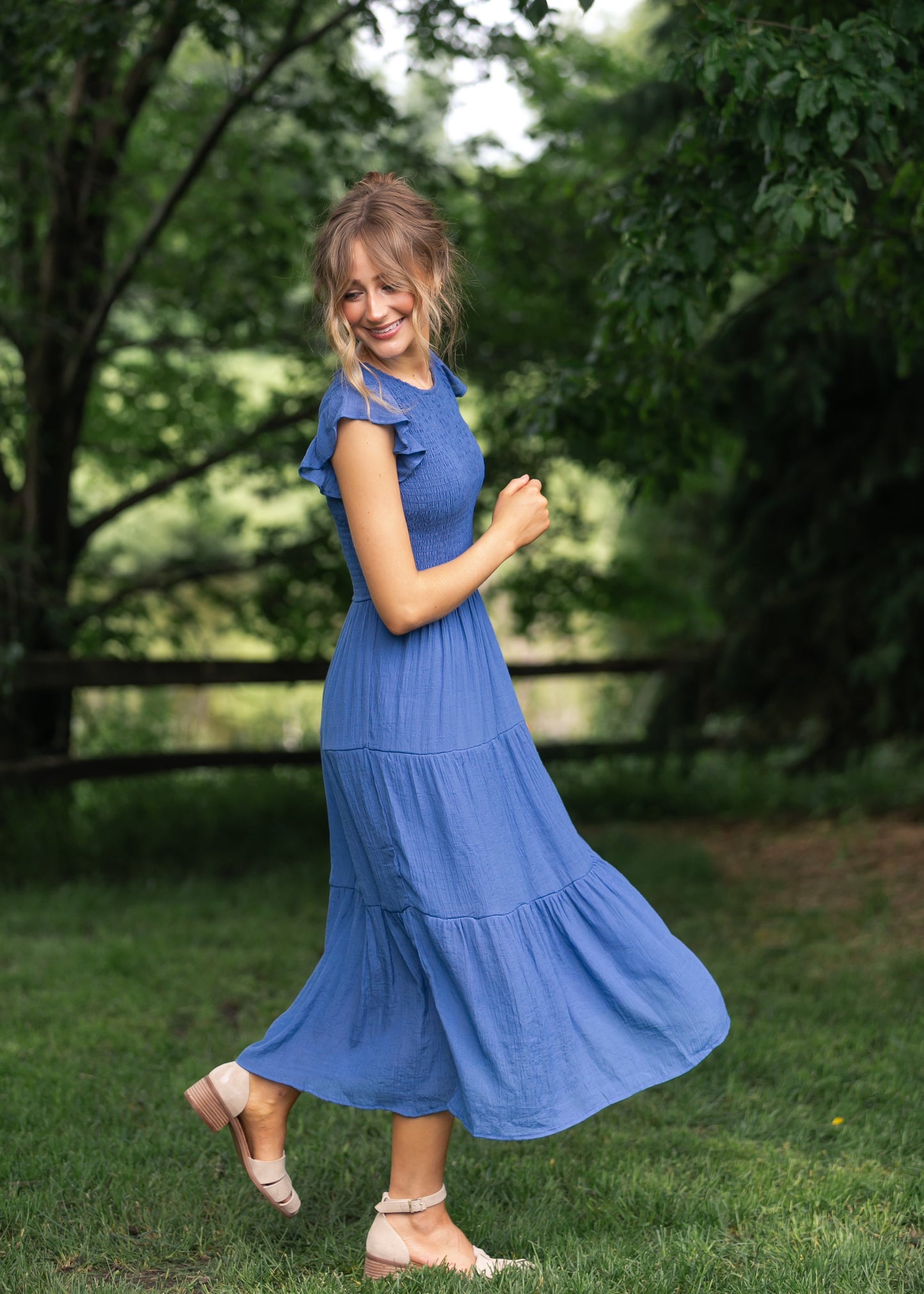 Lorelai Smocked Tiered Midi Dress - FINAL SALE