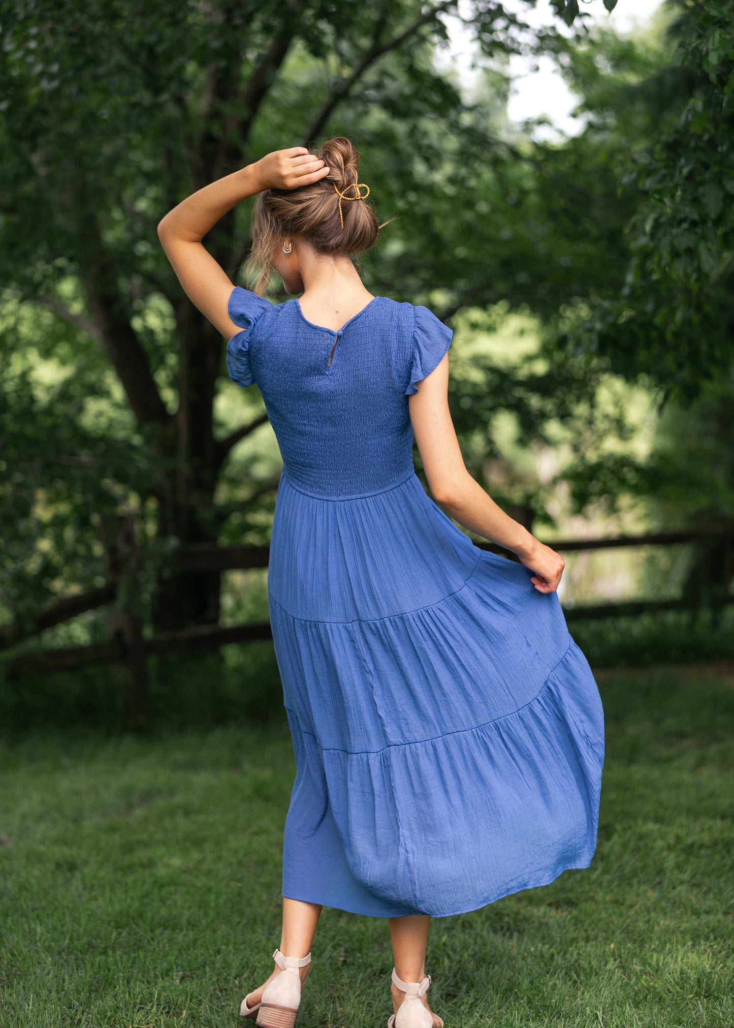 Lorelai Smocked Tiered Midi Dress - FINAL SALE