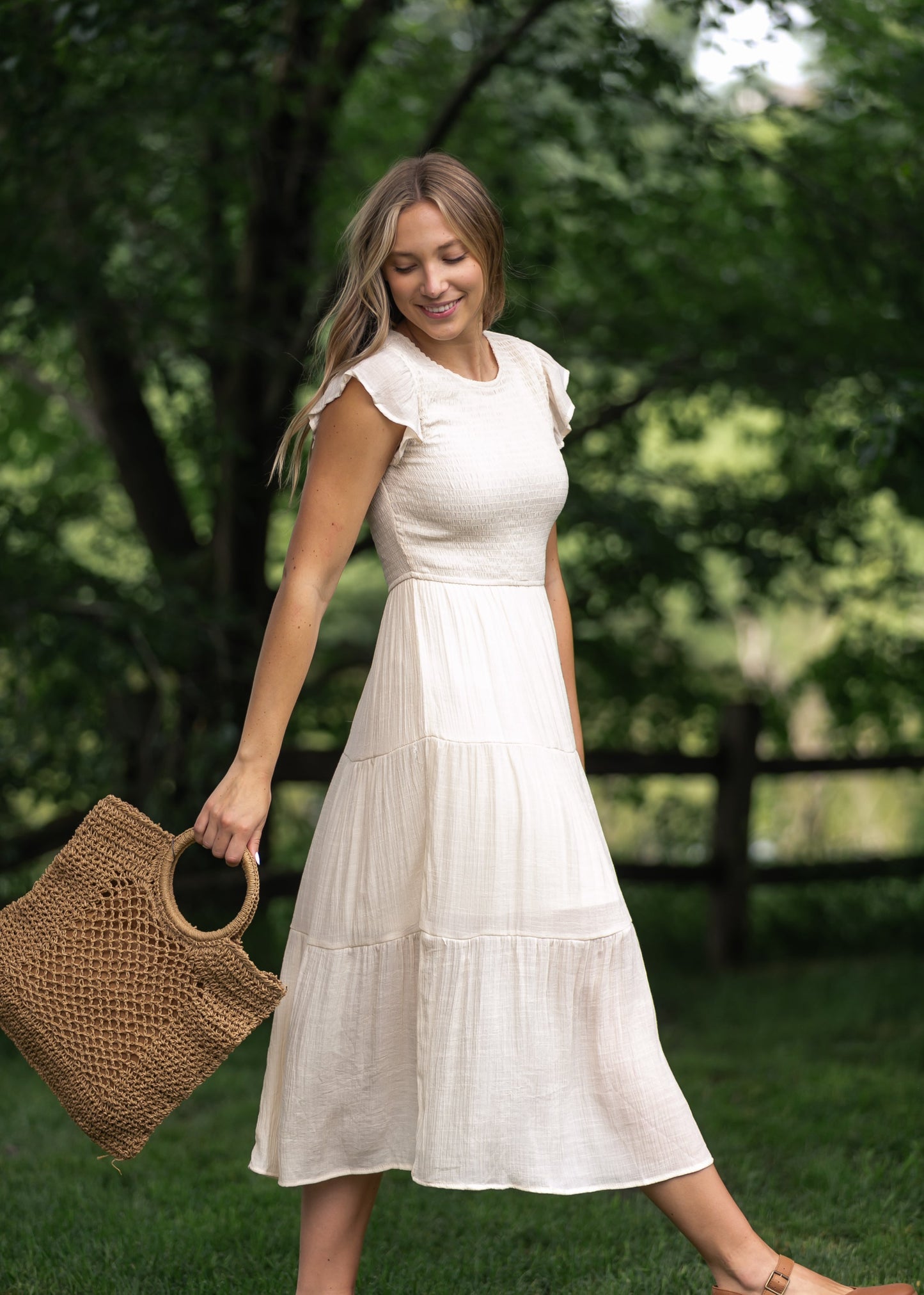 Lorelai Smocked Tiered Midi Dress - FINAL SALE