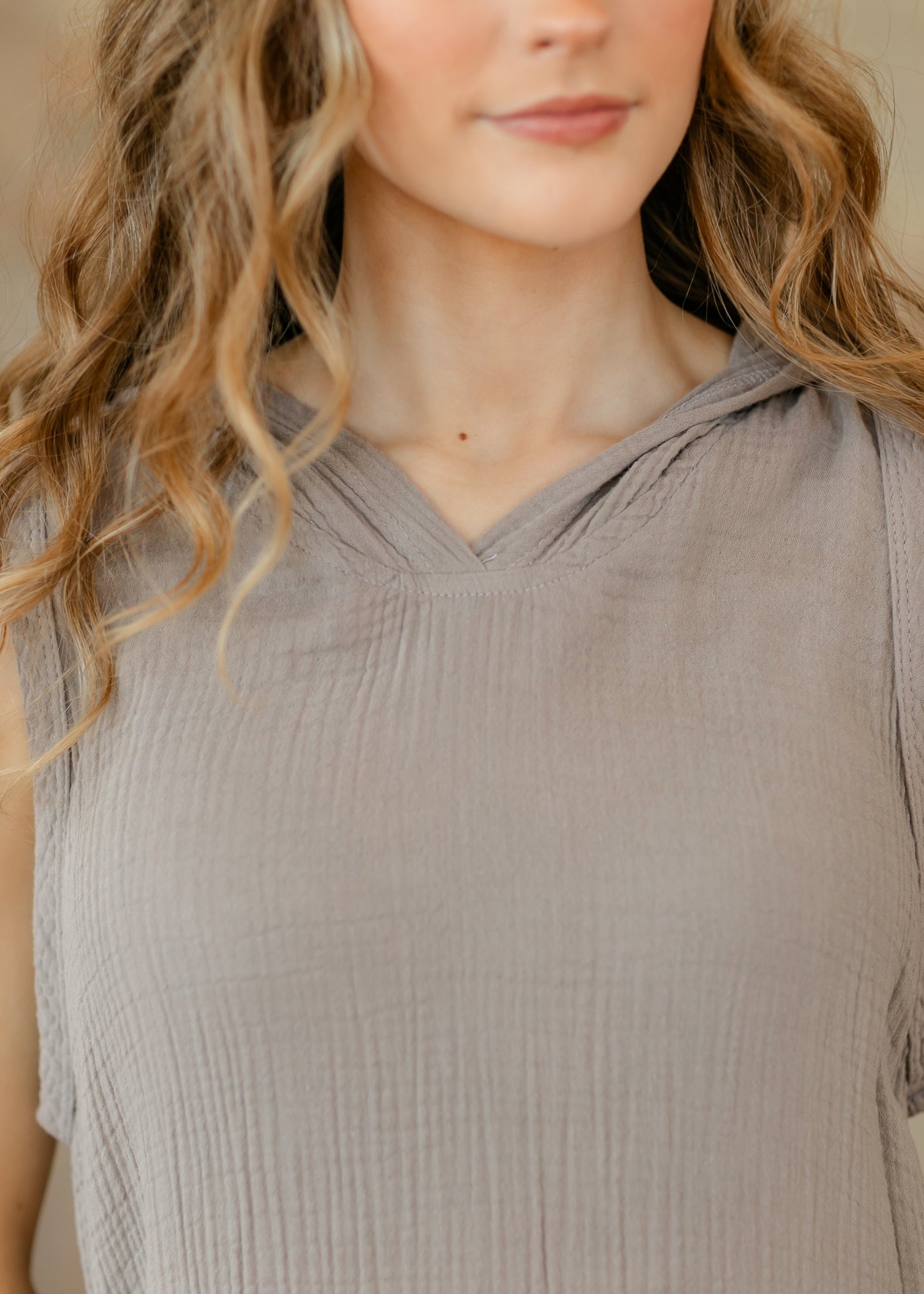 Lucia Garment Dyed Hooded Gauze Dress - FINAL SALE