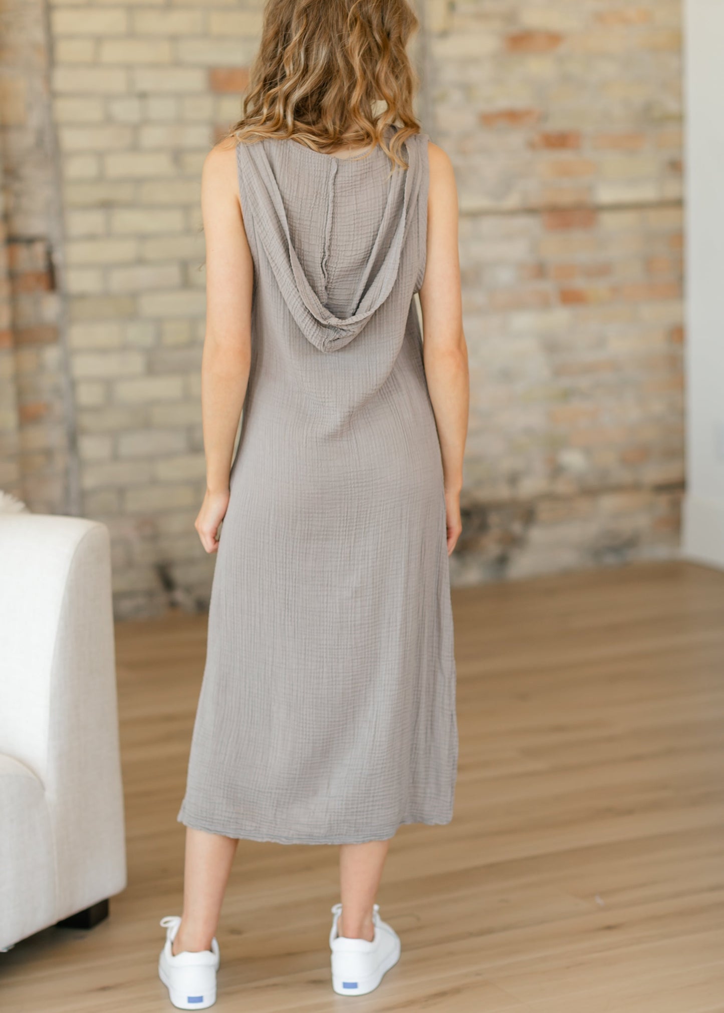 Lucia Garment Dyed Hooded Gauze Dress - FINAL SALE