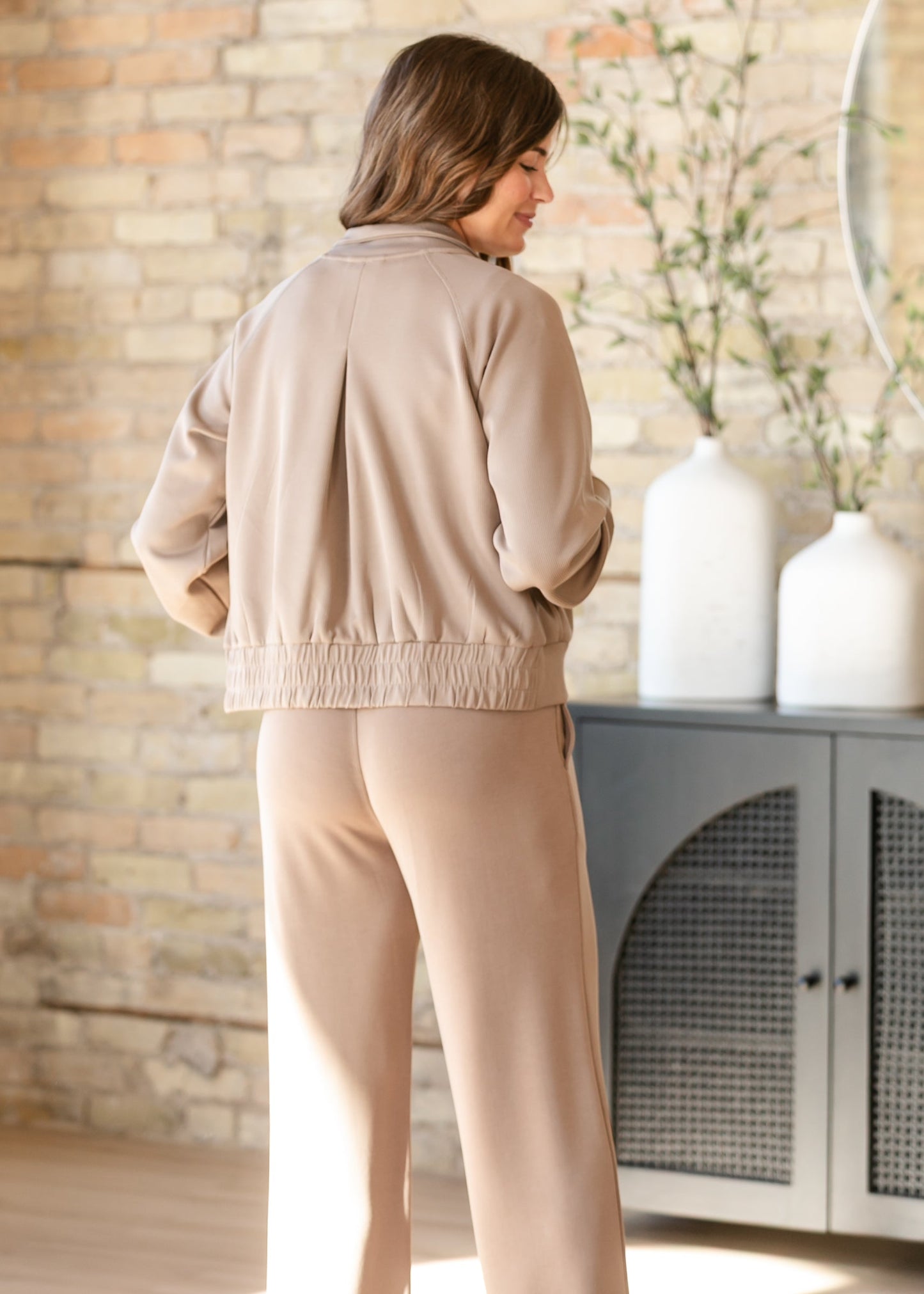 Luxe Sand Wash Rib Zip Jacket