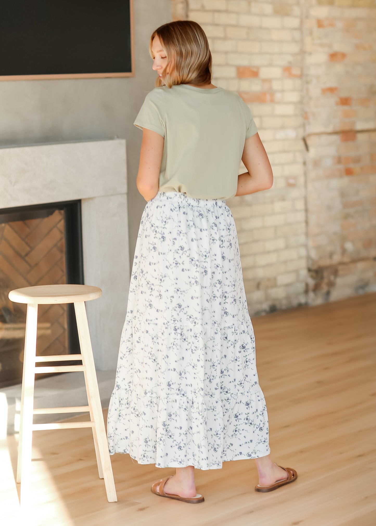 Lynn Tiered Peasant Maxi Skirt Purple Floral - FINAL SALE