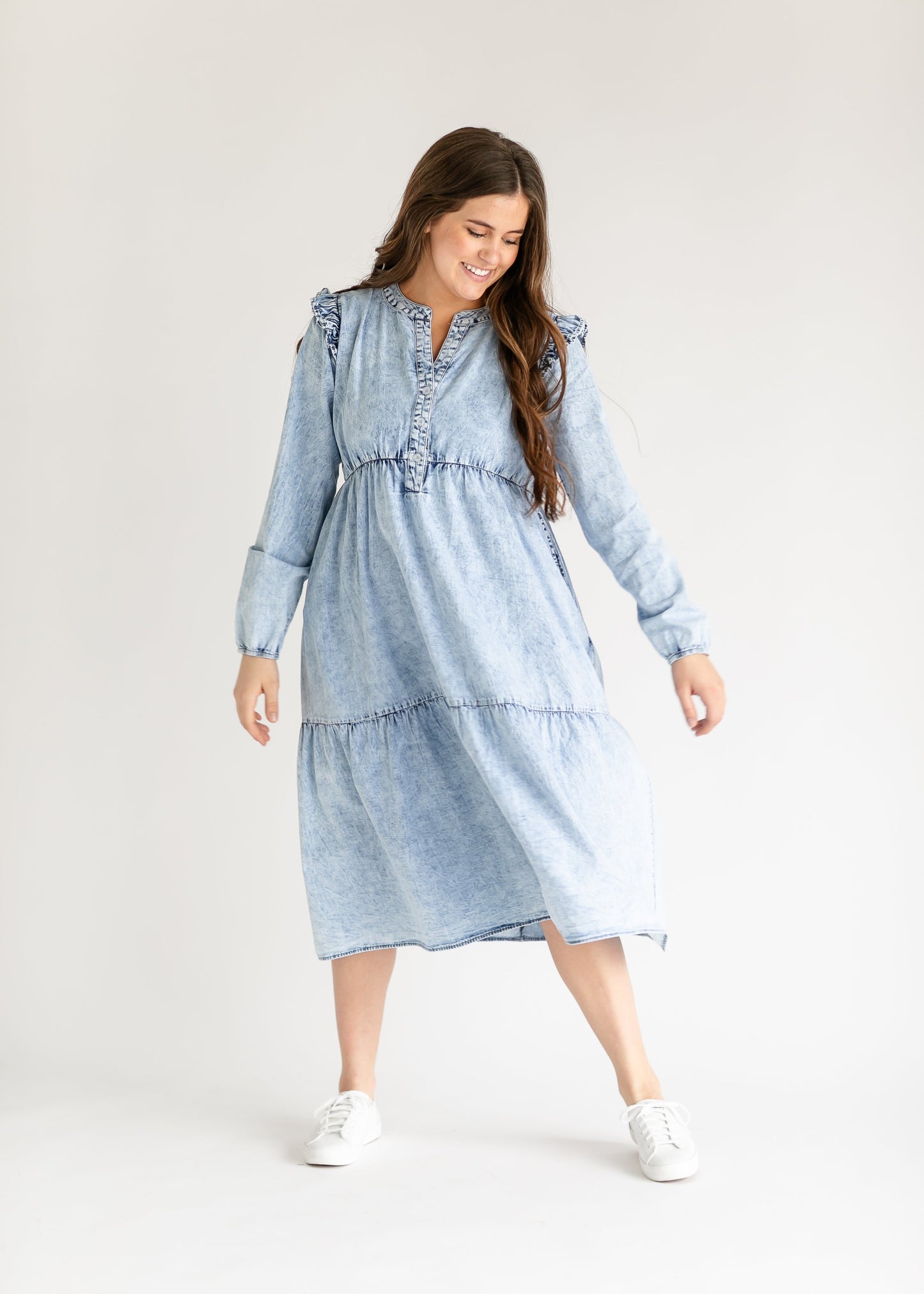 Mackayla Denim Tiered Dress - FINAL SALE