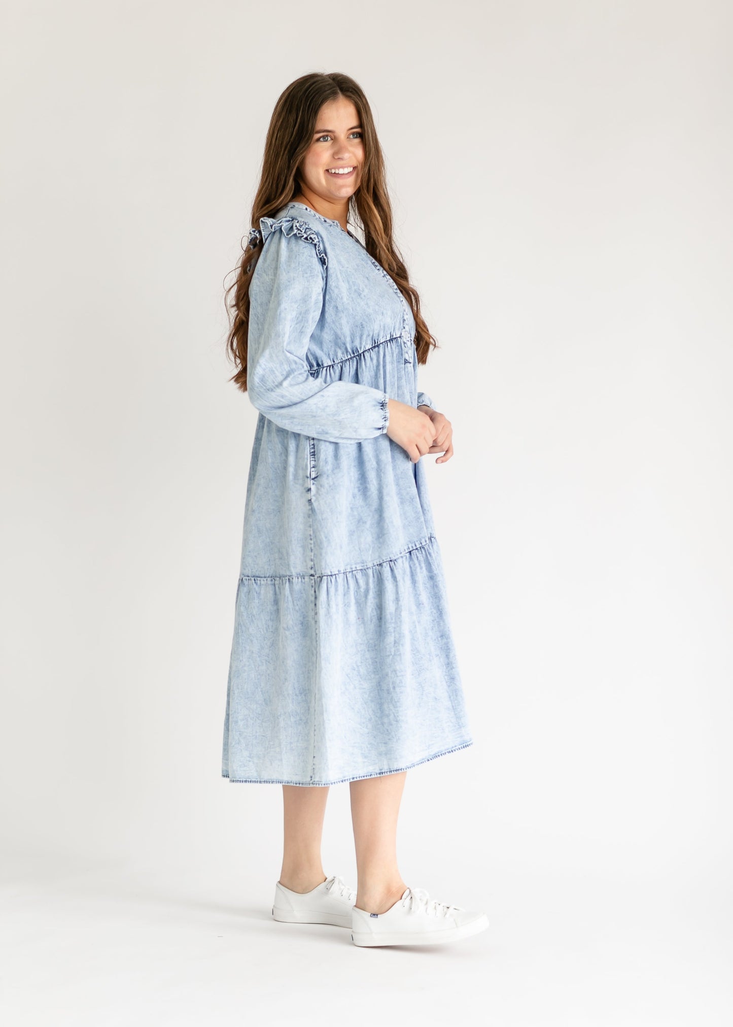 Mackayla Denim Tiered Dress - FINAL SALE