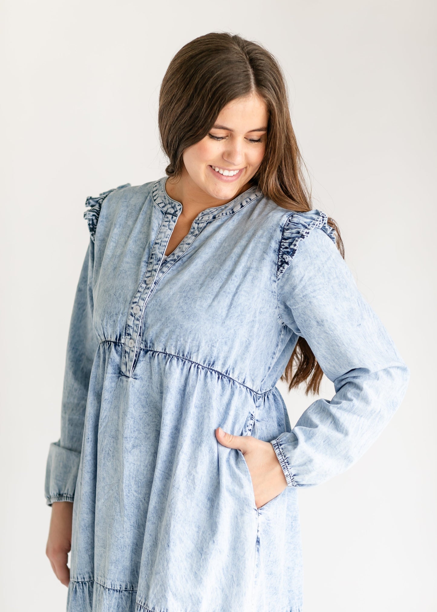 Mackayla Denim Tiered Dress - FINAL SALE