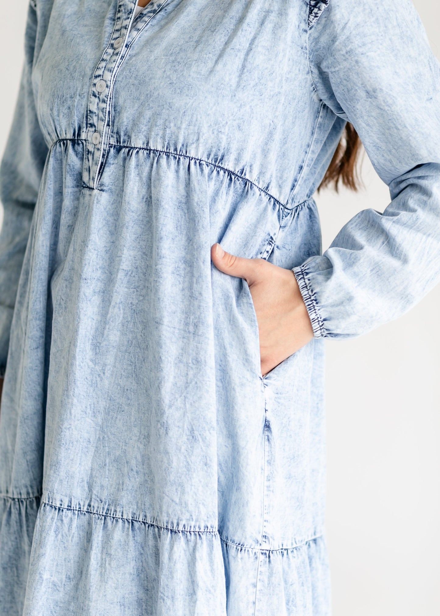 Mackayla Denim Tiered Dress - FINAL SALE