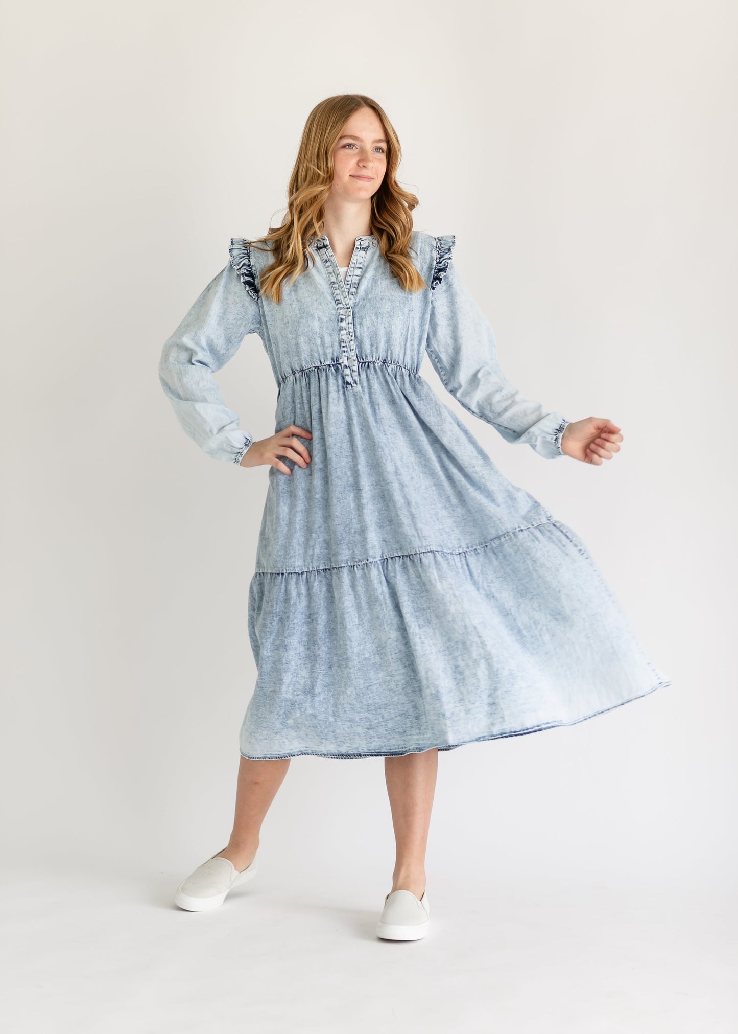 Mackayla Denim Tiered Dress - FINAL SALE