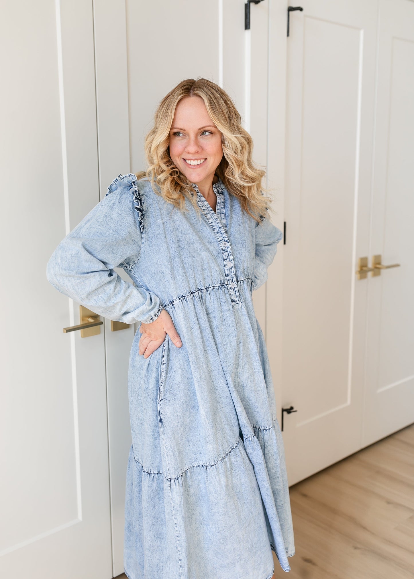 Mackayla Denim Tiered Dress - FINAL SALE