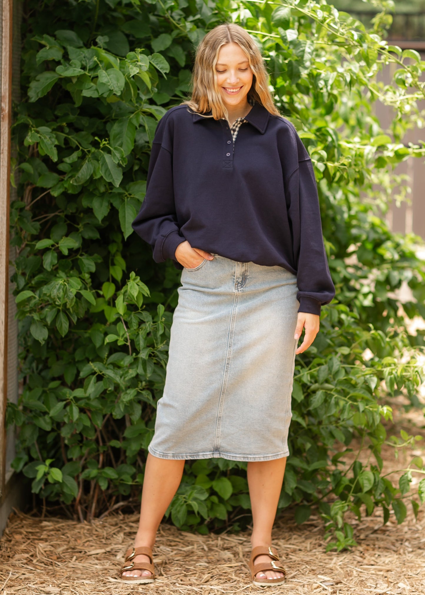 Maggie Checker Contrast Sweater - FINAL SALE