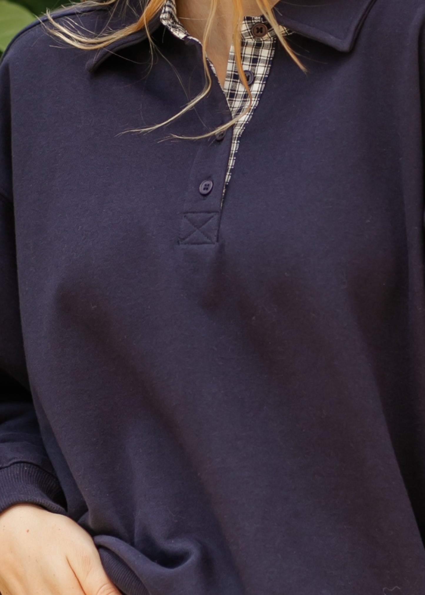 Maggie Checker Contrast Sweater - FINAL SALE