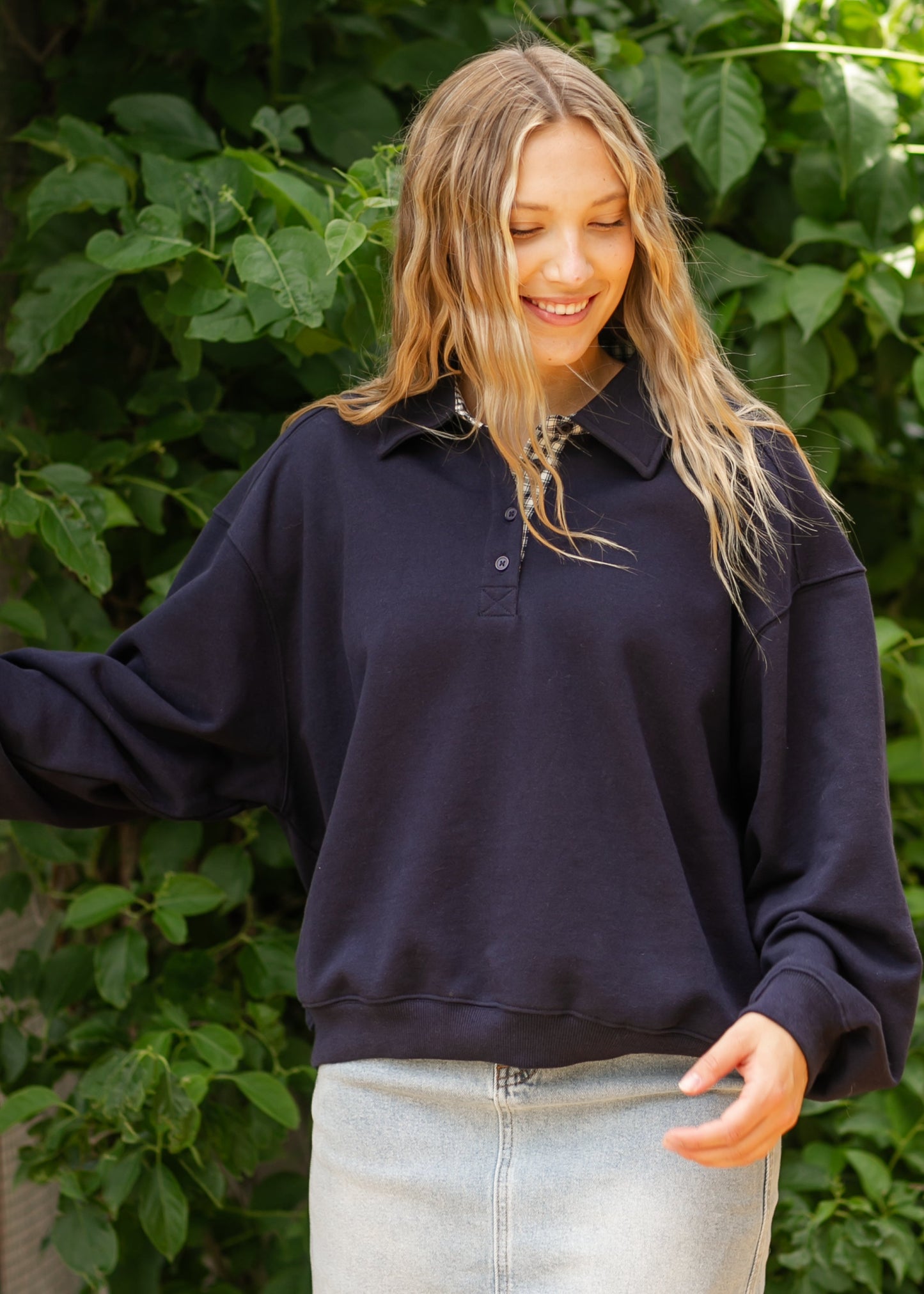 Maggie Checker Contrast Sweater - FINAL SALE