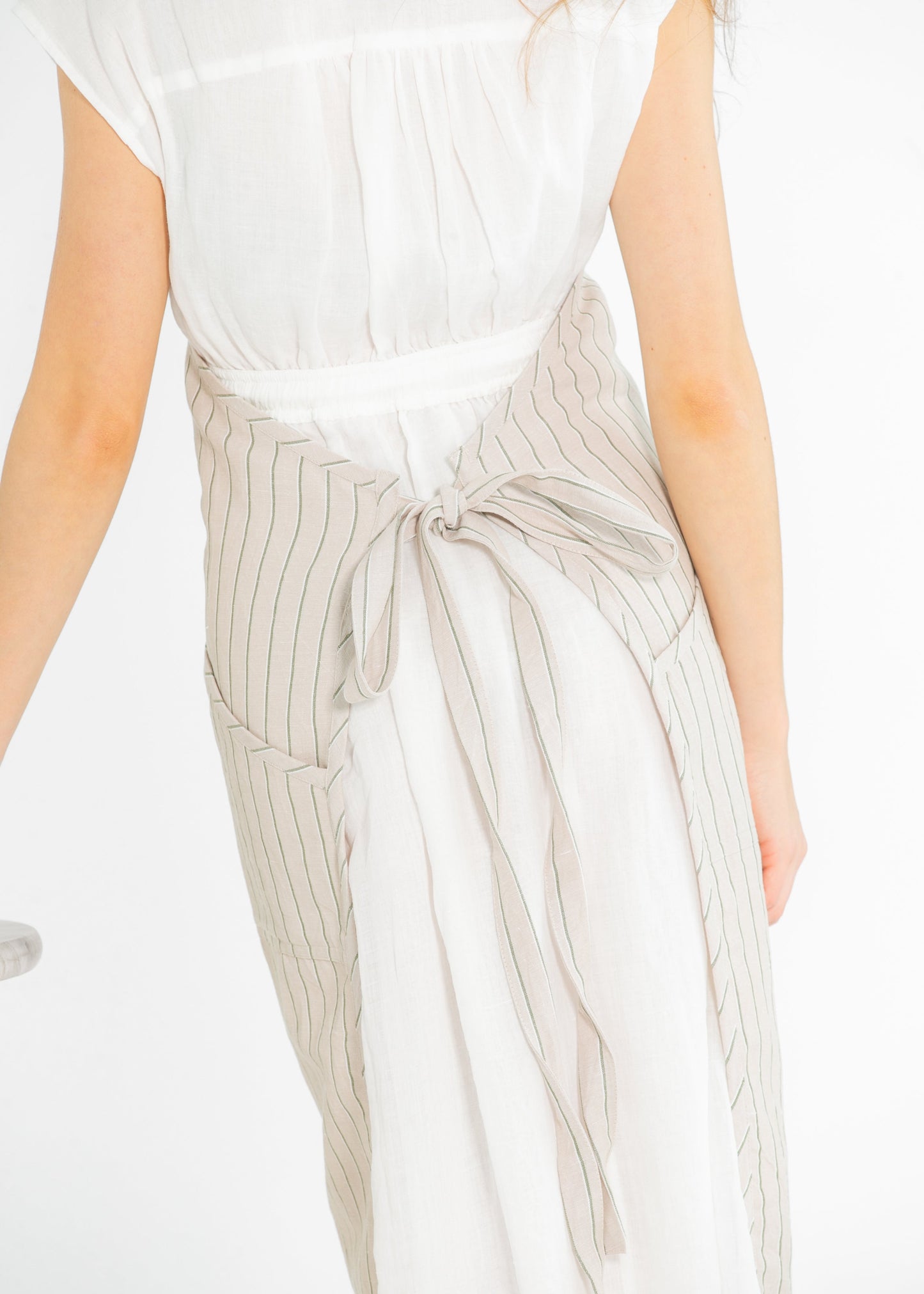Maison Linen Blend Striped Apron - FINAL SALE