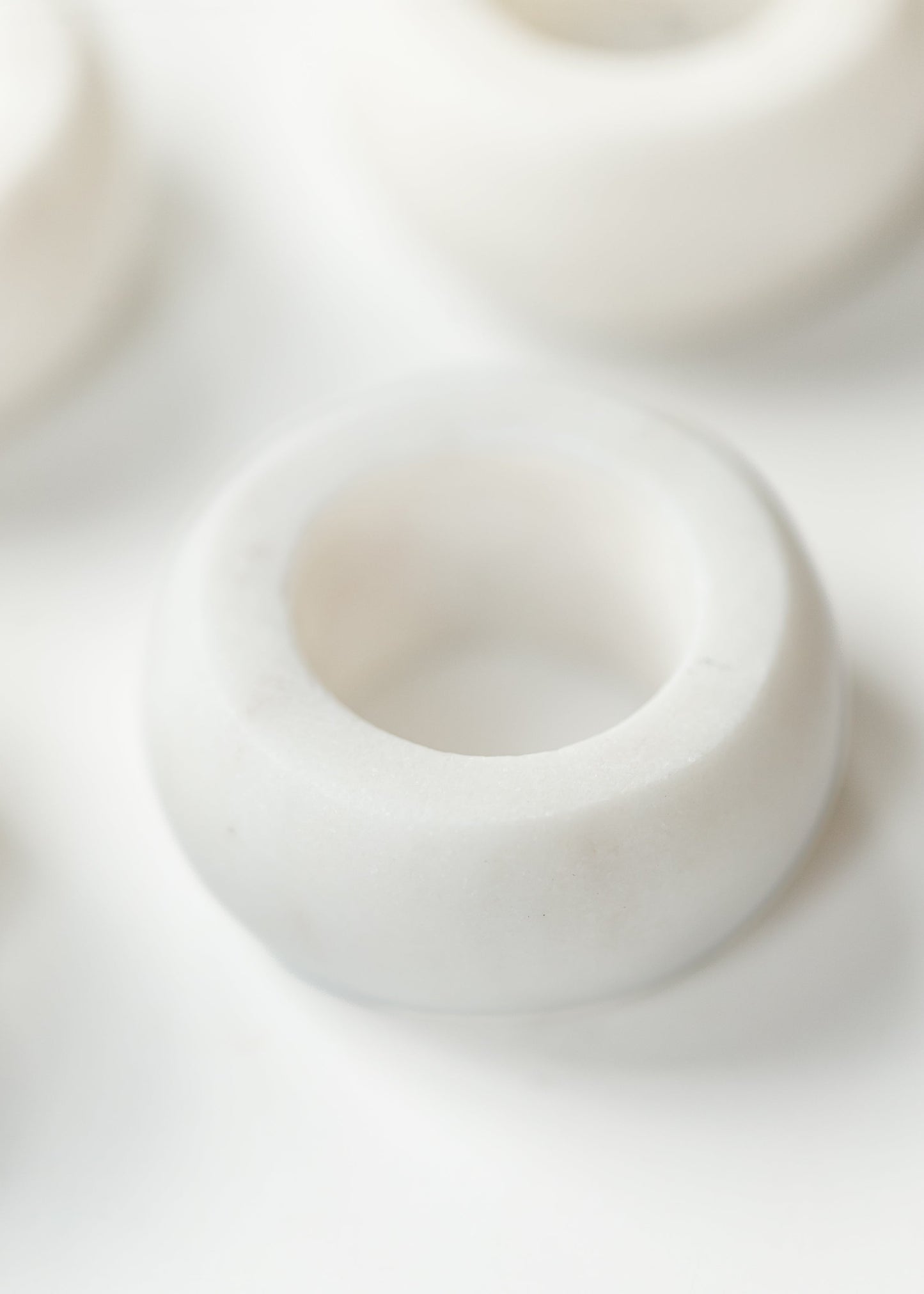 Marble Napkin Rings White 4pc Set - FINAL SALE