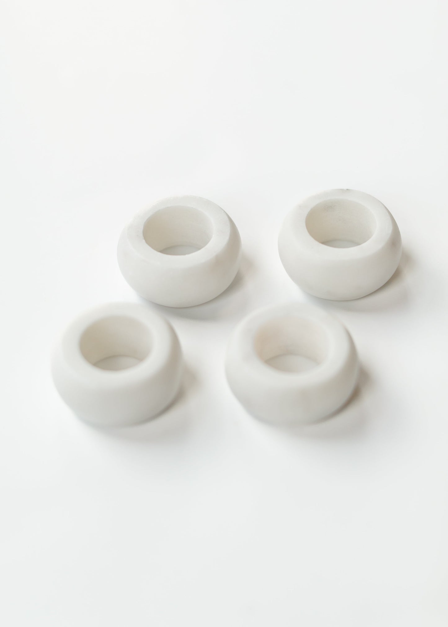 Marble Napkin Rings White 4pc Set - FINAL SALE