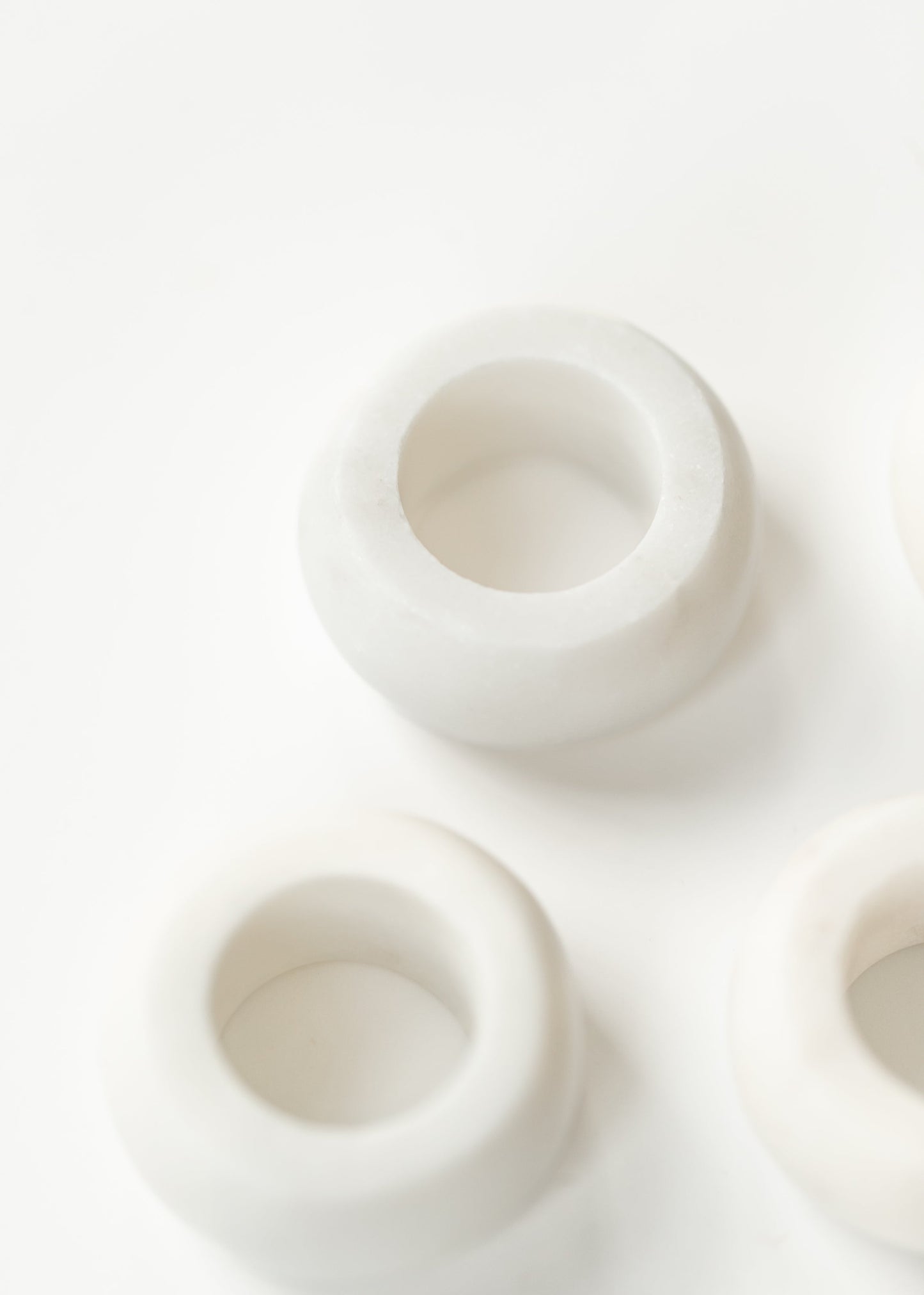 Marble Napkin Rings White 4pc Set - FINAL SALE