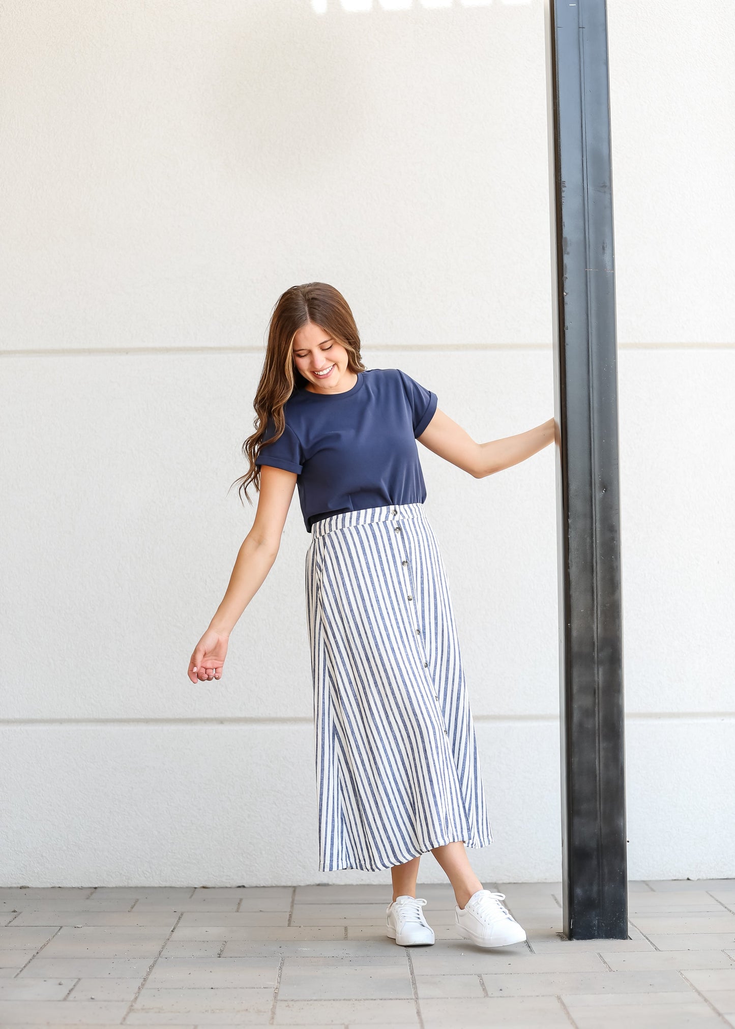 Marissa Striped Linen Blend Skirt - FINAL SALE