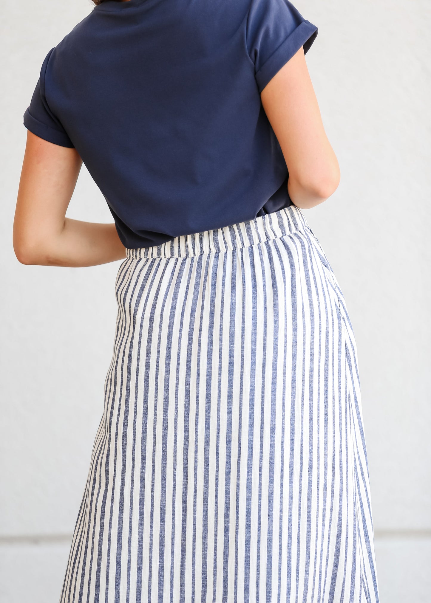Marissa Striped Linen Blend Skirt - FINAL SALE