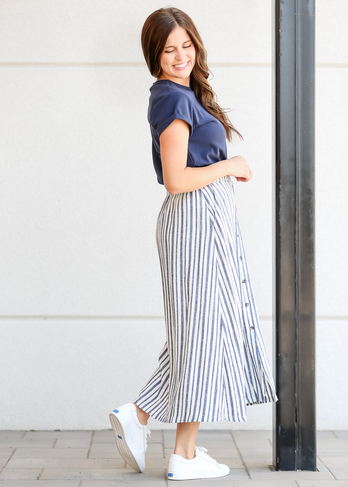 Marissa Striped Linen Blend Skirt - FINAL SALE