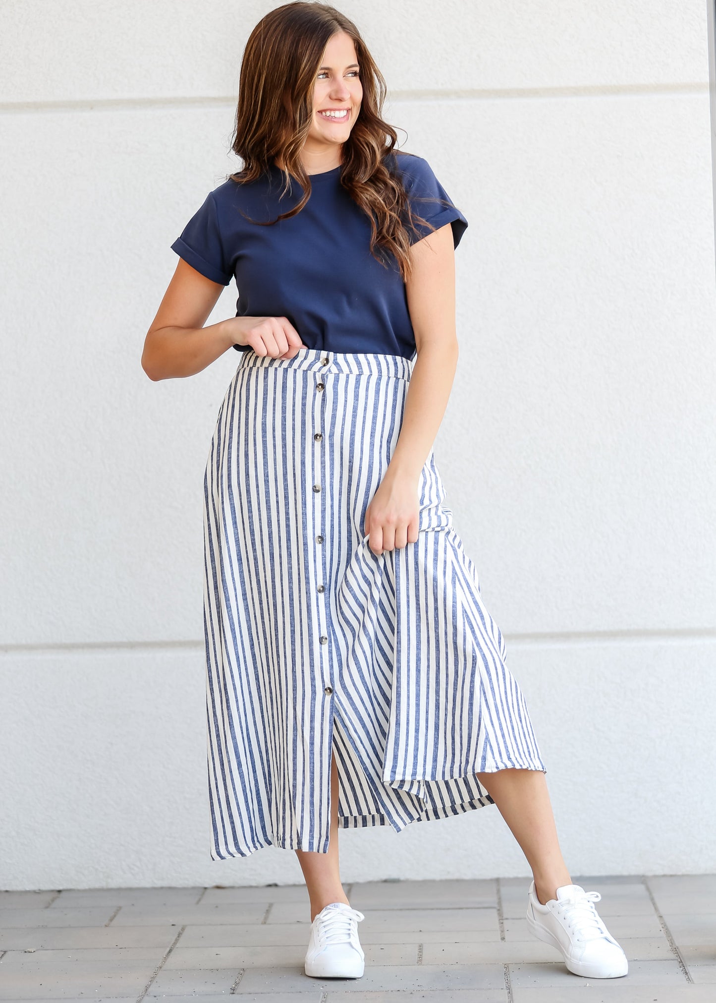 Marissa Striped Linen Blend Skirt - FINAL SALE