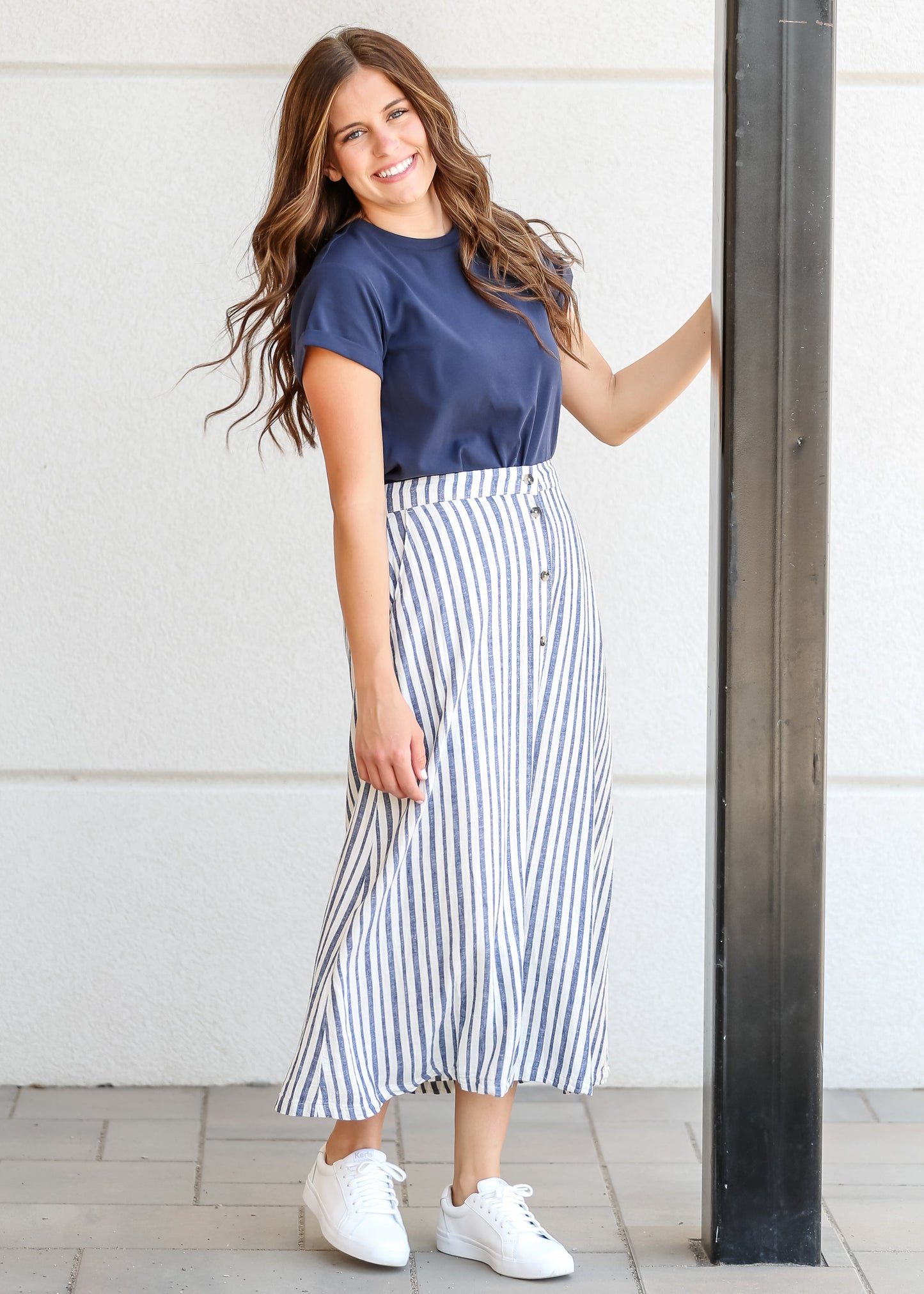 Marissa Striped Linen Blend Skirt - FINAL SALE