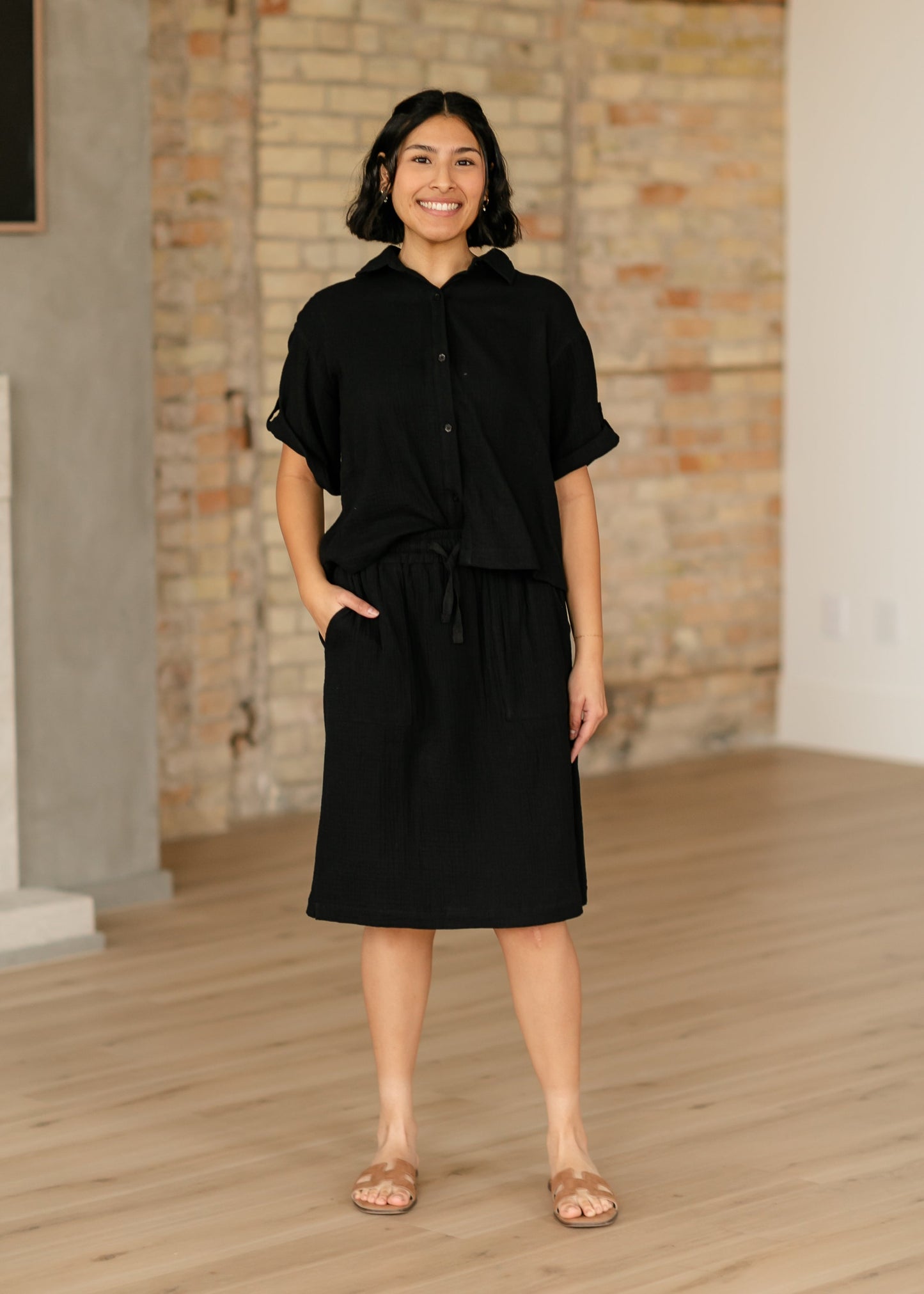 Marlaina Cotton Gauze Button Up Top & Skirt Set - FINAL SALE