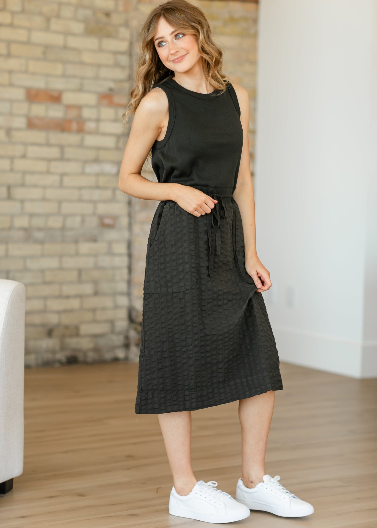 Marli Garment Dyed Ribbed Top Dress - FINAL SALE