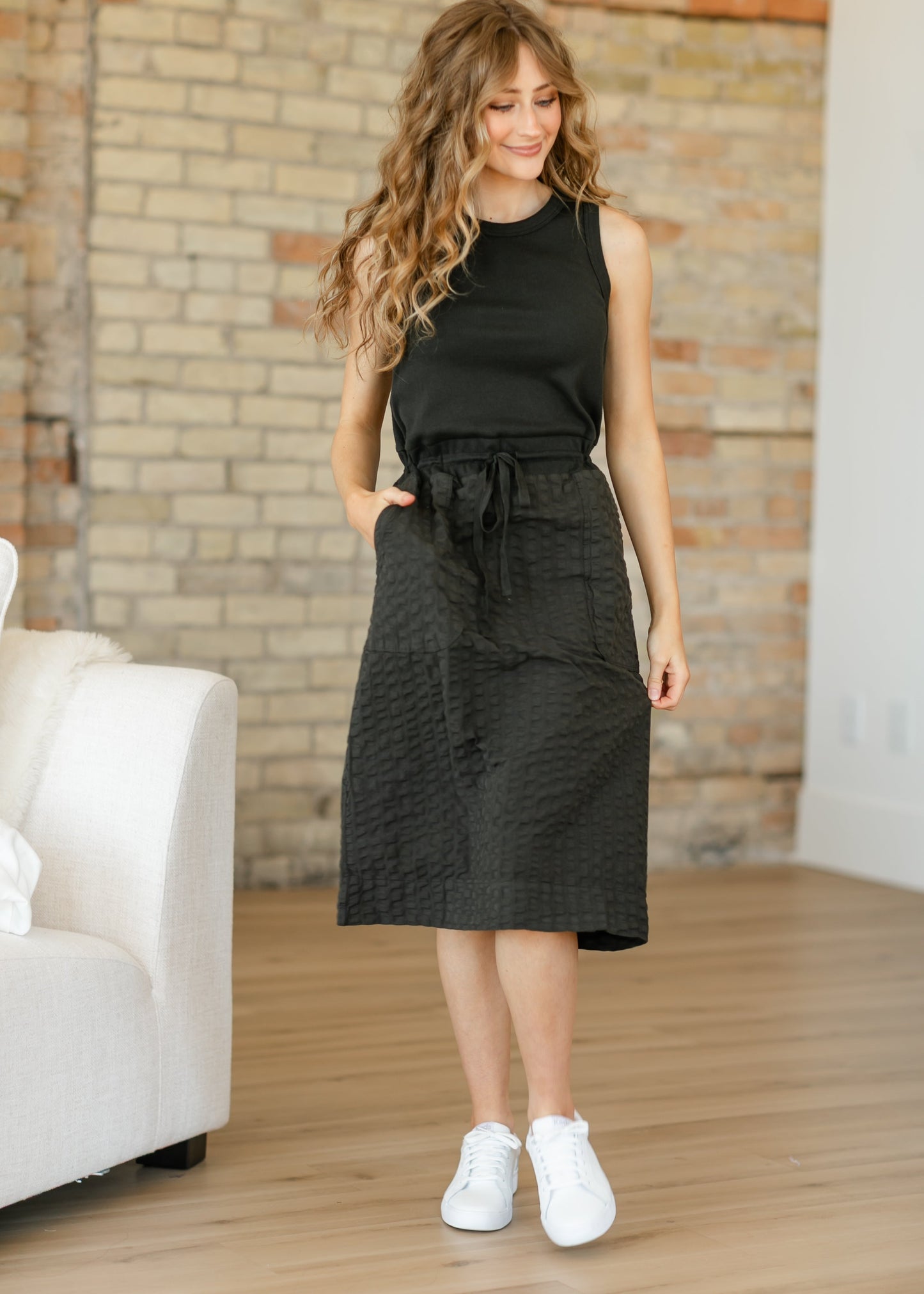 Marli Garment Dyed Ribbed Top Dress - FINAL SALE