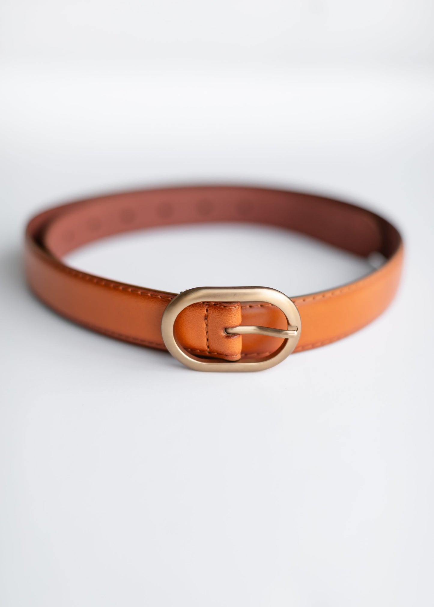 Matte Gold Oval Buckle Belt - FINAL SALE