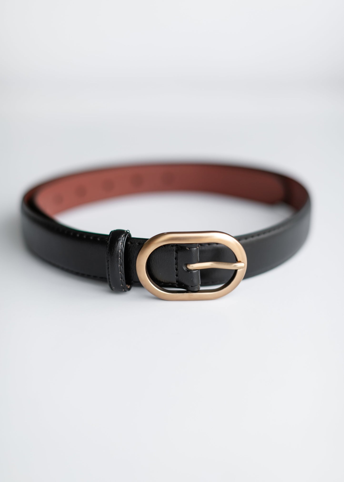 Matte Gold Oval Buckle Belt - FINAL SALE