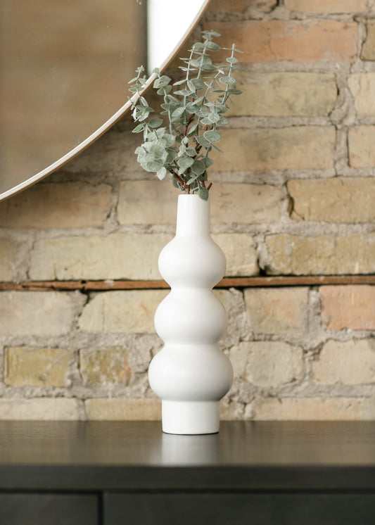 Matte White Bubble Ceramic Vase - FINAL SALE
