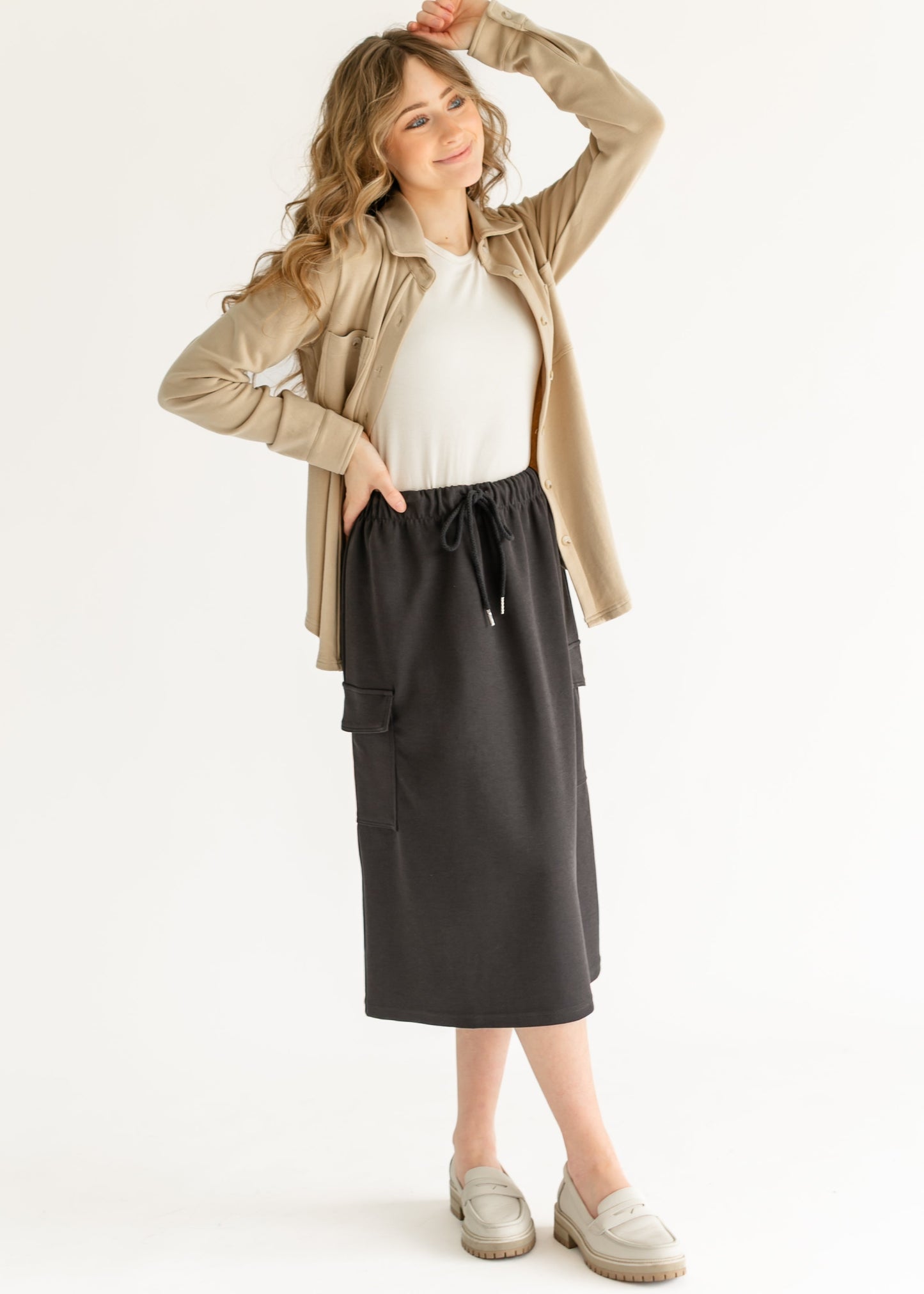 Mazie Midi A-line Cargo Skirt - FINAL SALE