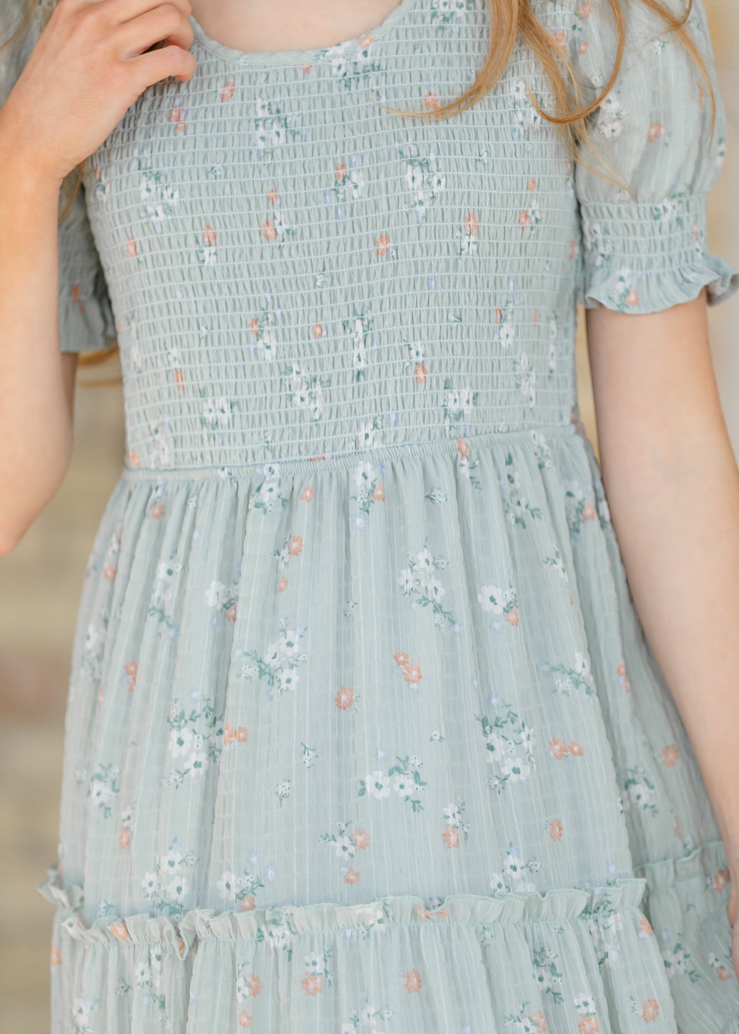 McCall Mint Smocked Midi Dress