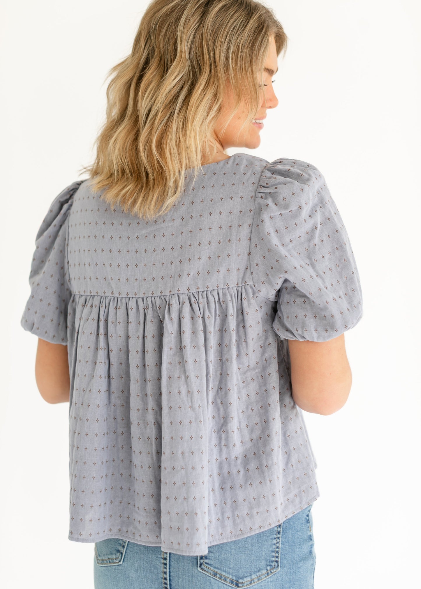 Melany Cotton Peplum Top - FINAL SALE