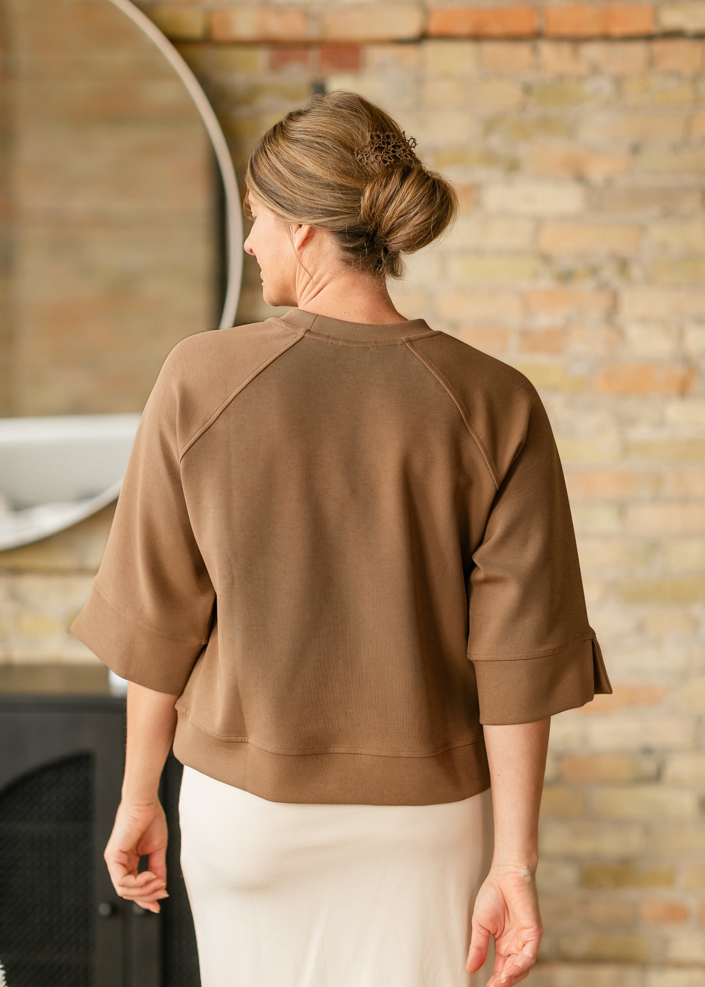 Mirella Crewneck 3/4 Sleeve Raglan Pullover - FINAL SALE