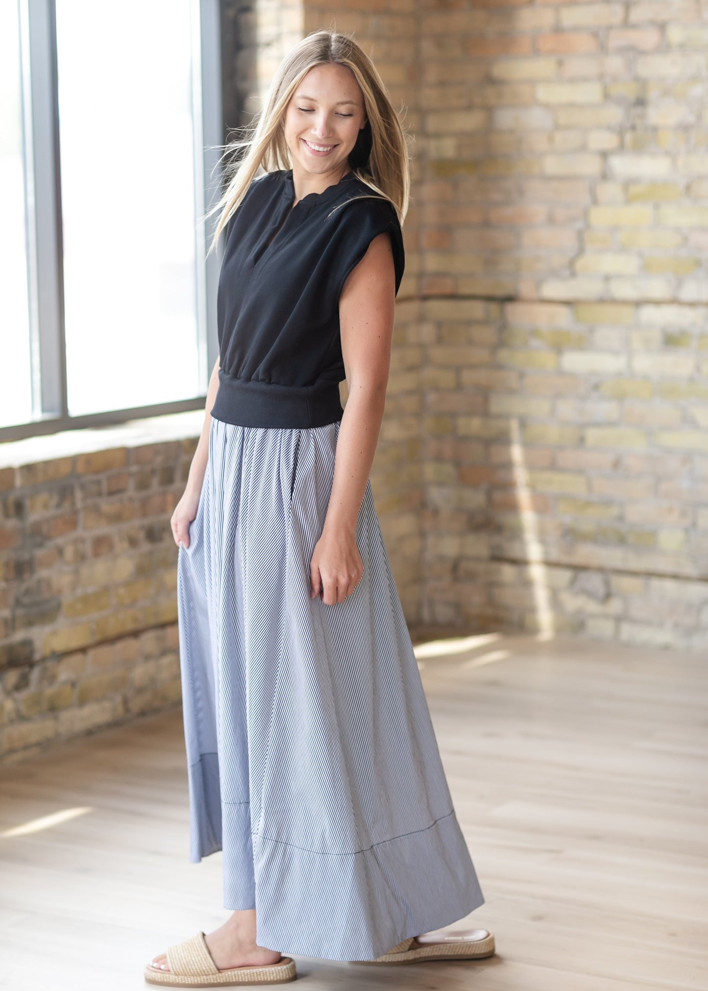 elan Mixed Media Maxi Dress - FINAL SALE