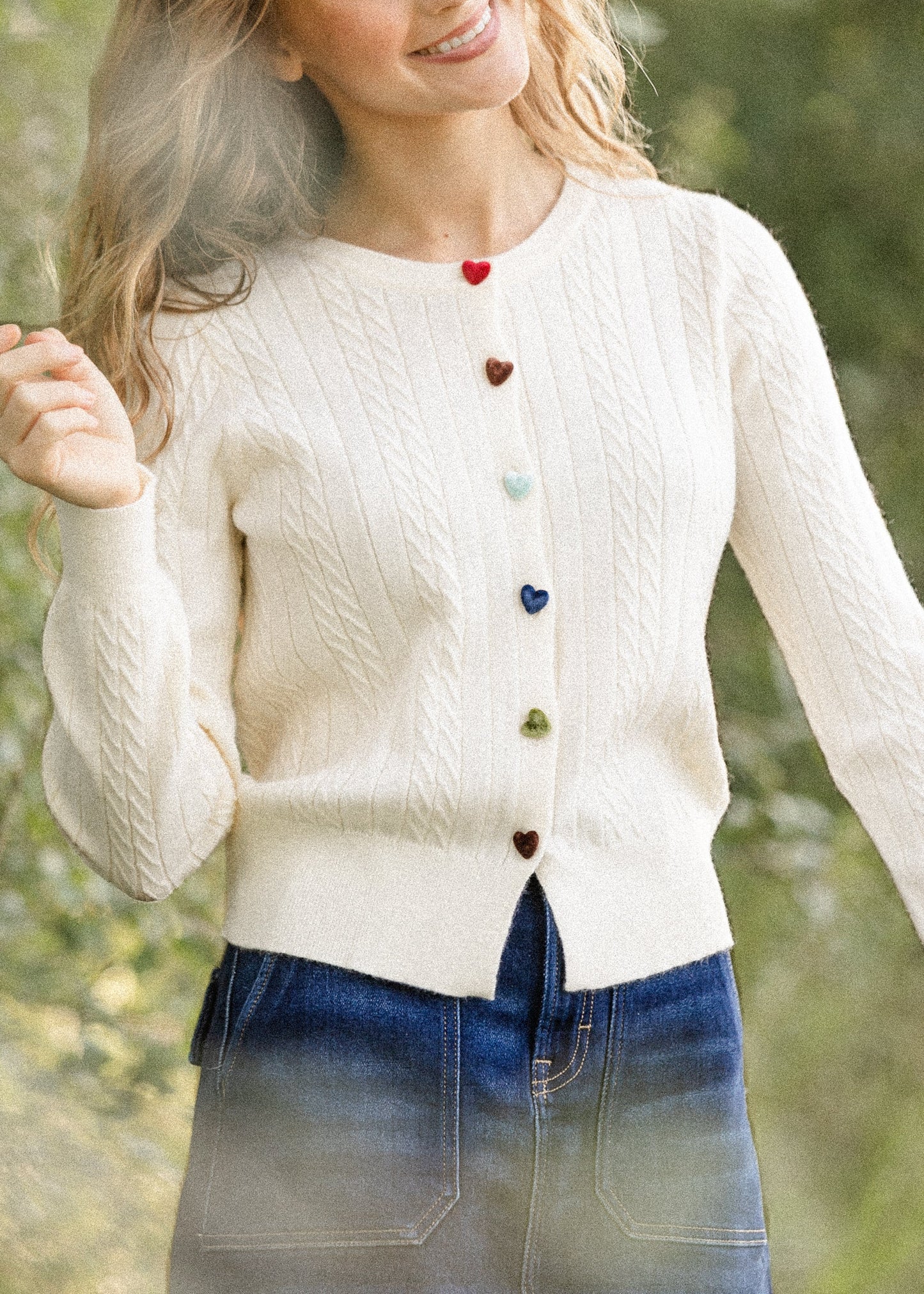 Mochi Heart Button Cardigan - FINAL SALE