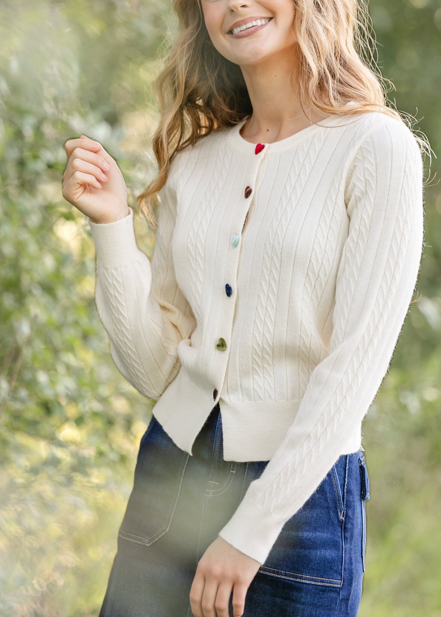 Mochi Heart Button Cardigan - FINAL SALE
