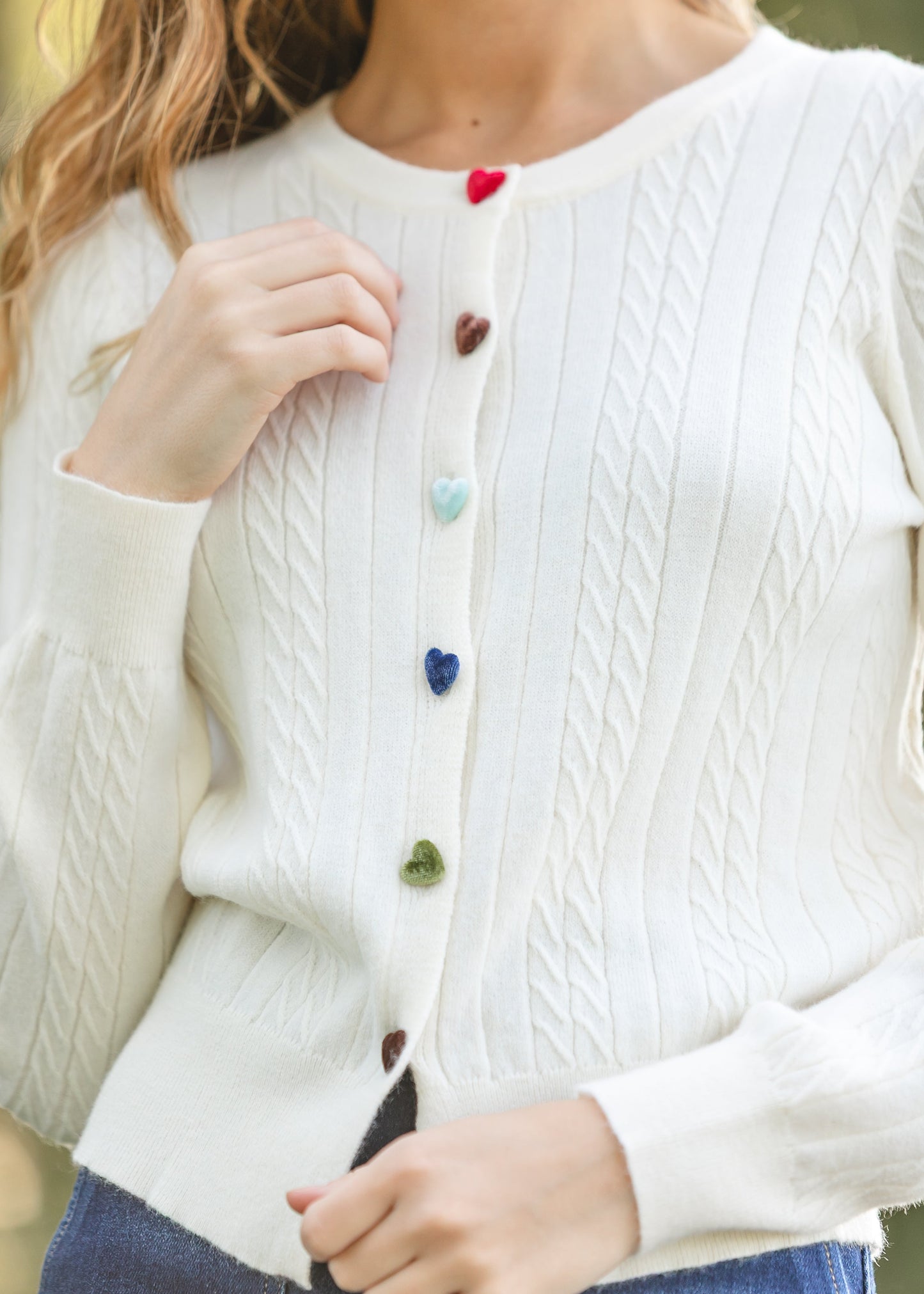 Mochi Heart Button Cardigan - FINAL SALE