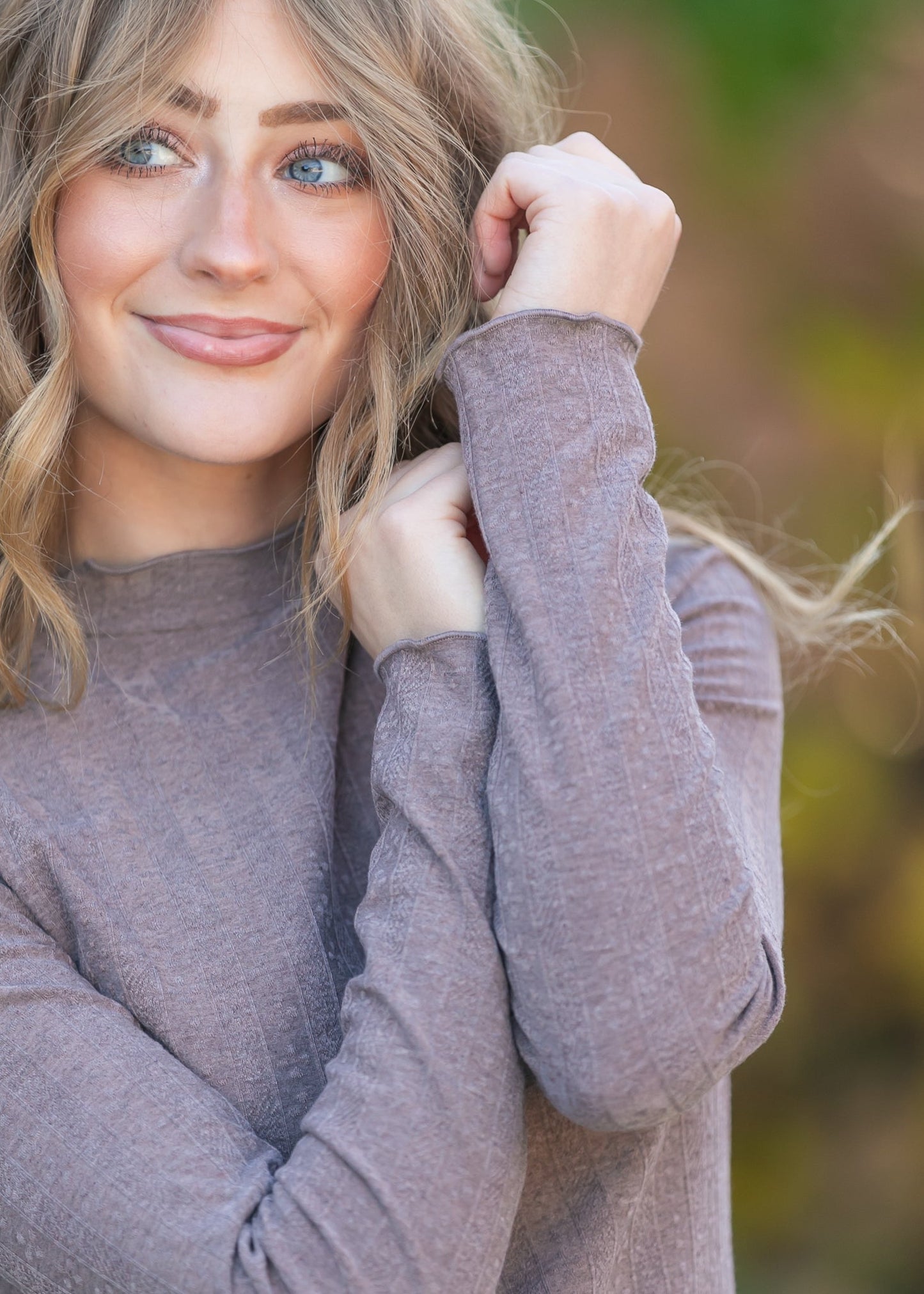 Mock Neck Long Sleeve Top