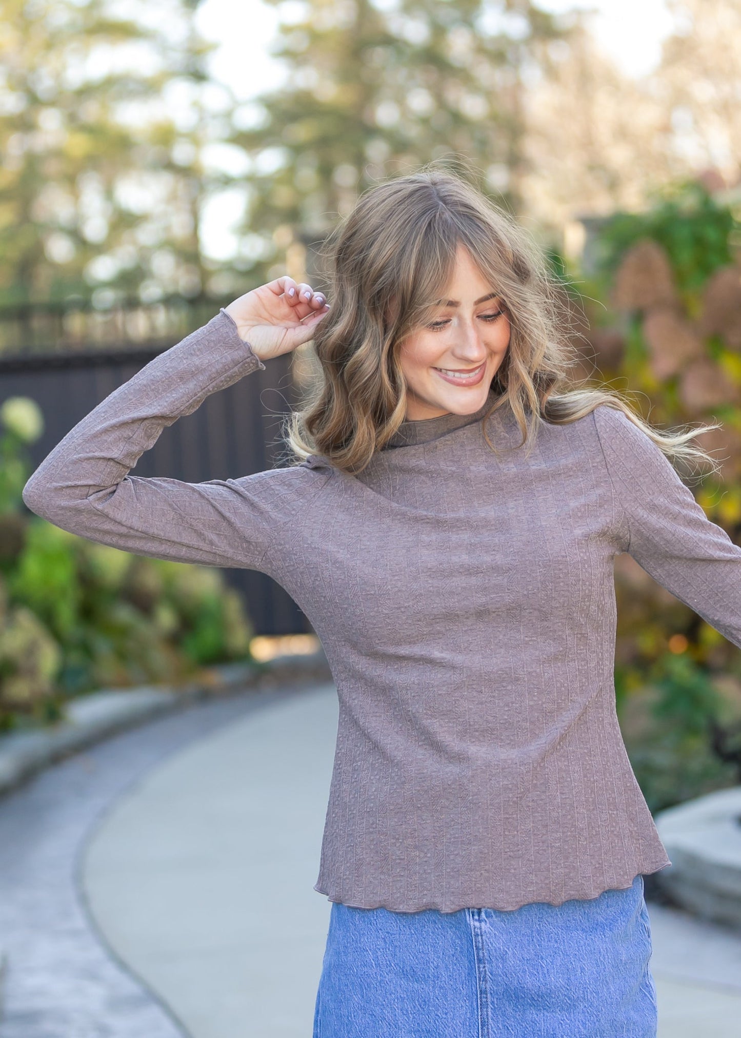 Mock Neck Long Sleeve Top