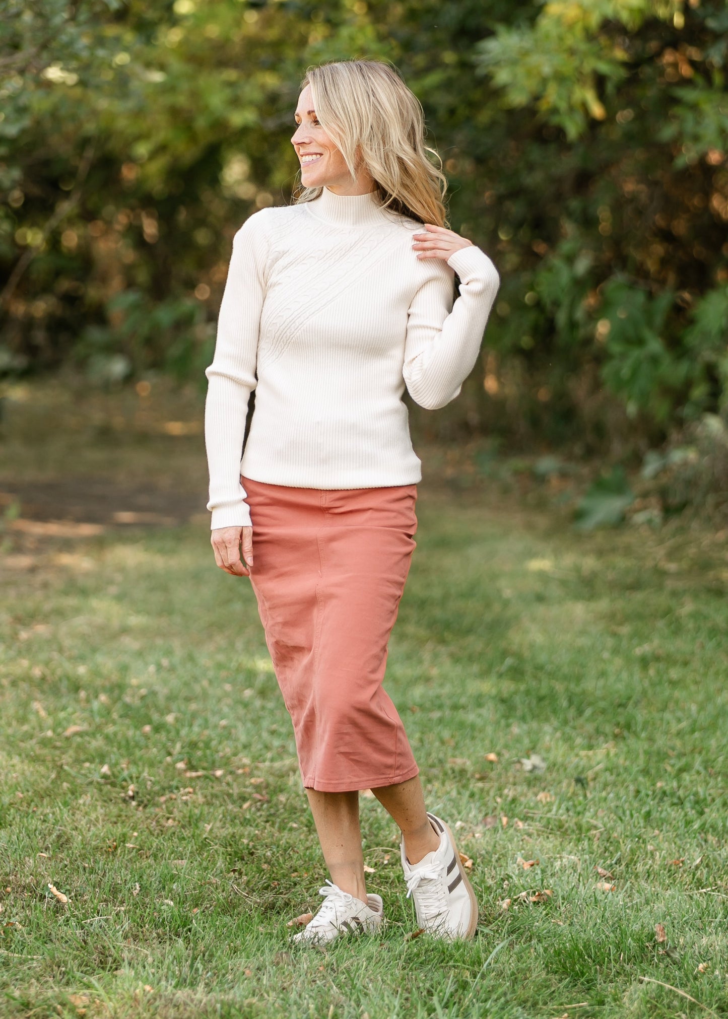 Harlow Mockneck Long Sleeve Multi Knit Top - FINAL SALE