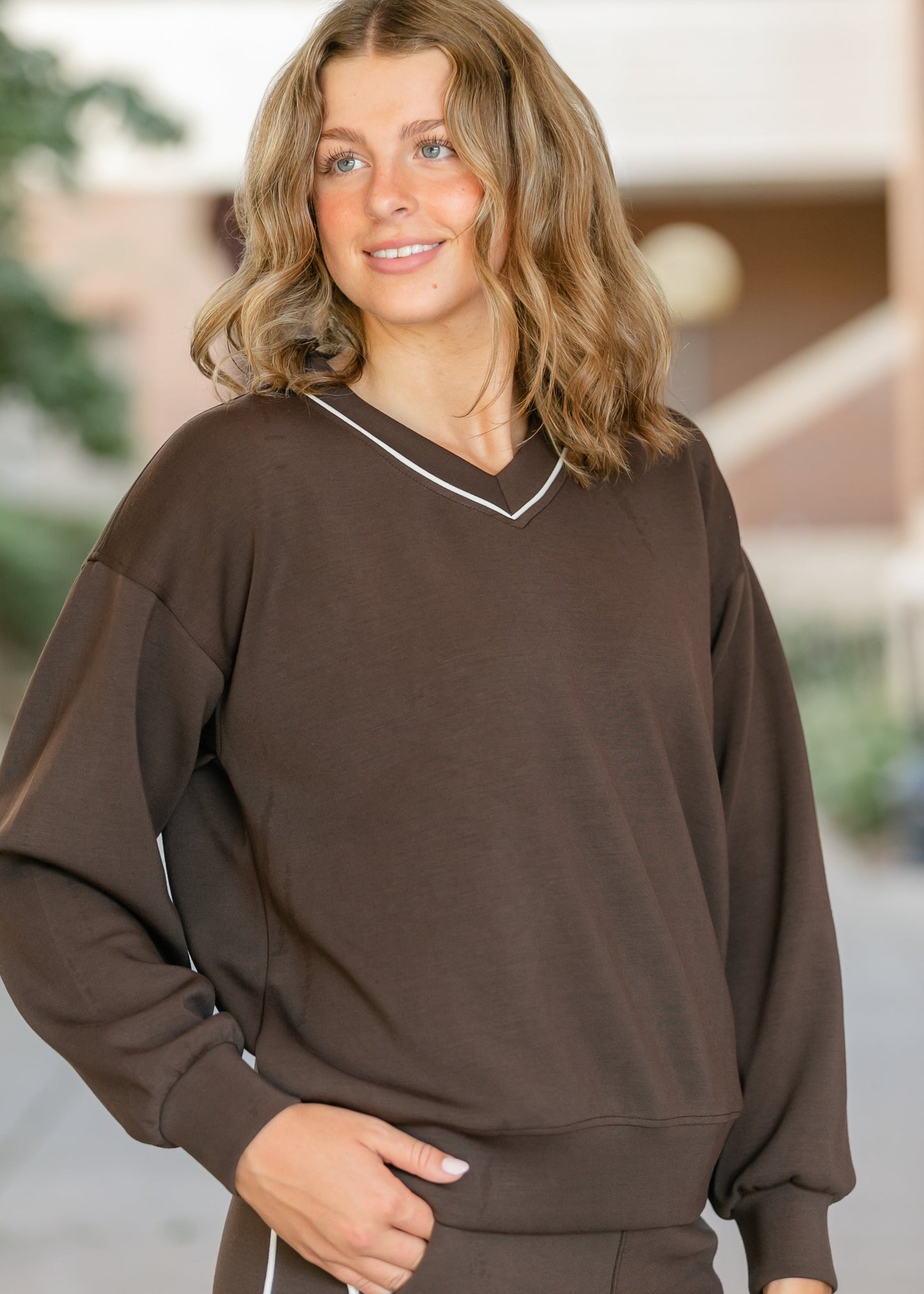 Modal Scuba V-neck Top - FINAL SALE